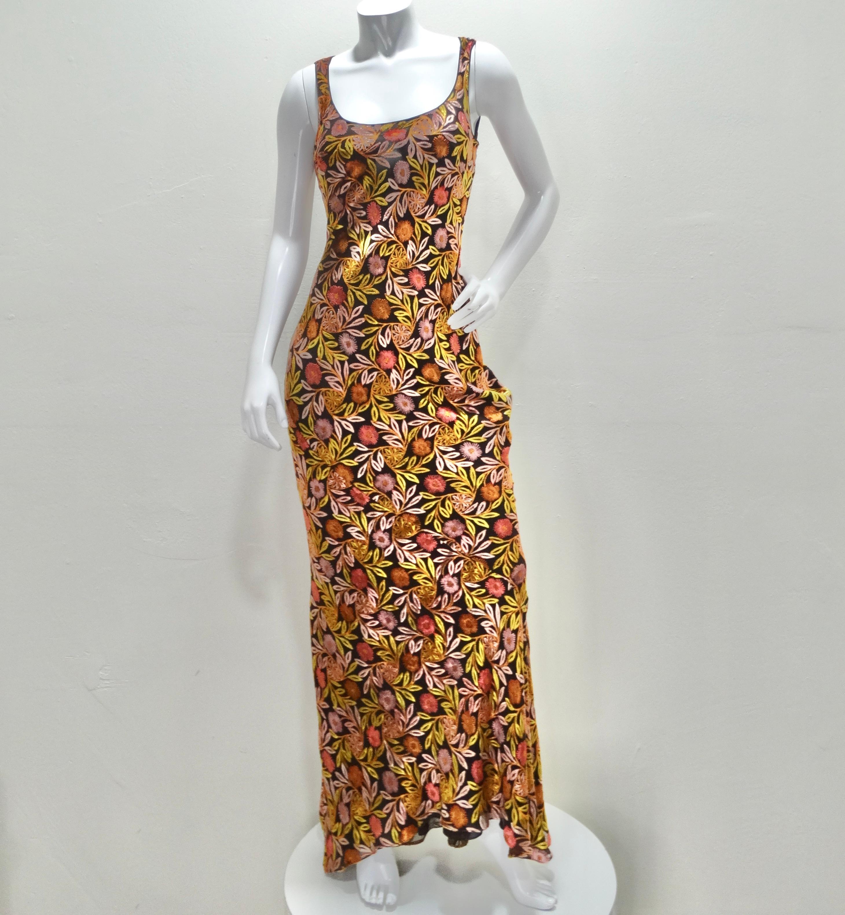 Rare John Galliano Floral Maxi Dress In Excellent Condition For Sale In Scottsdale, AZ