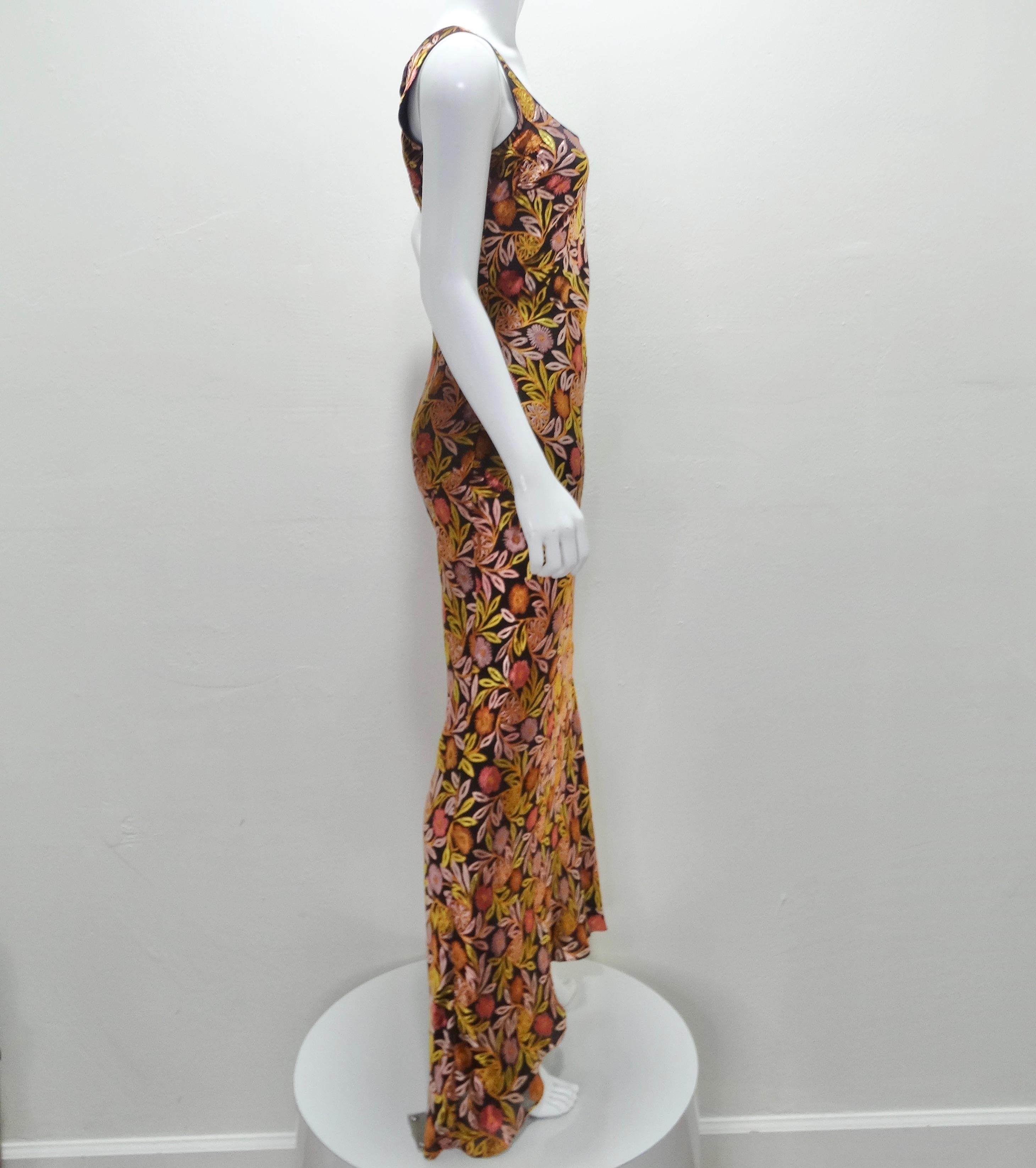 John Galliano - Robe longue à fleurs rare en vente 2