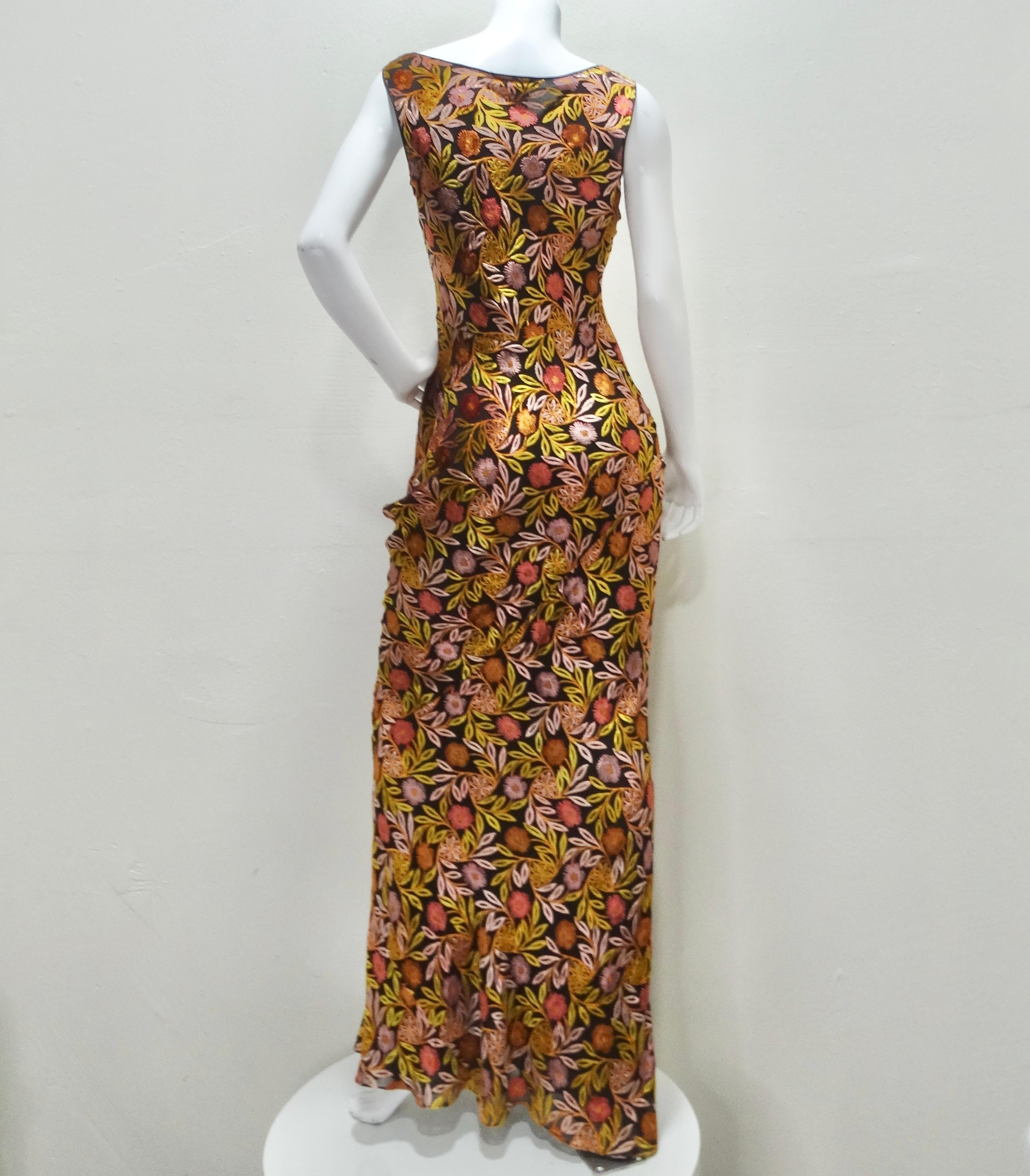 Rare John Galliano Floral Maxi Dress For Sale 5