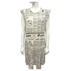 Rare John Galliano "Galliano Gazette" Newspaper Print Dress Archive Beach Wear