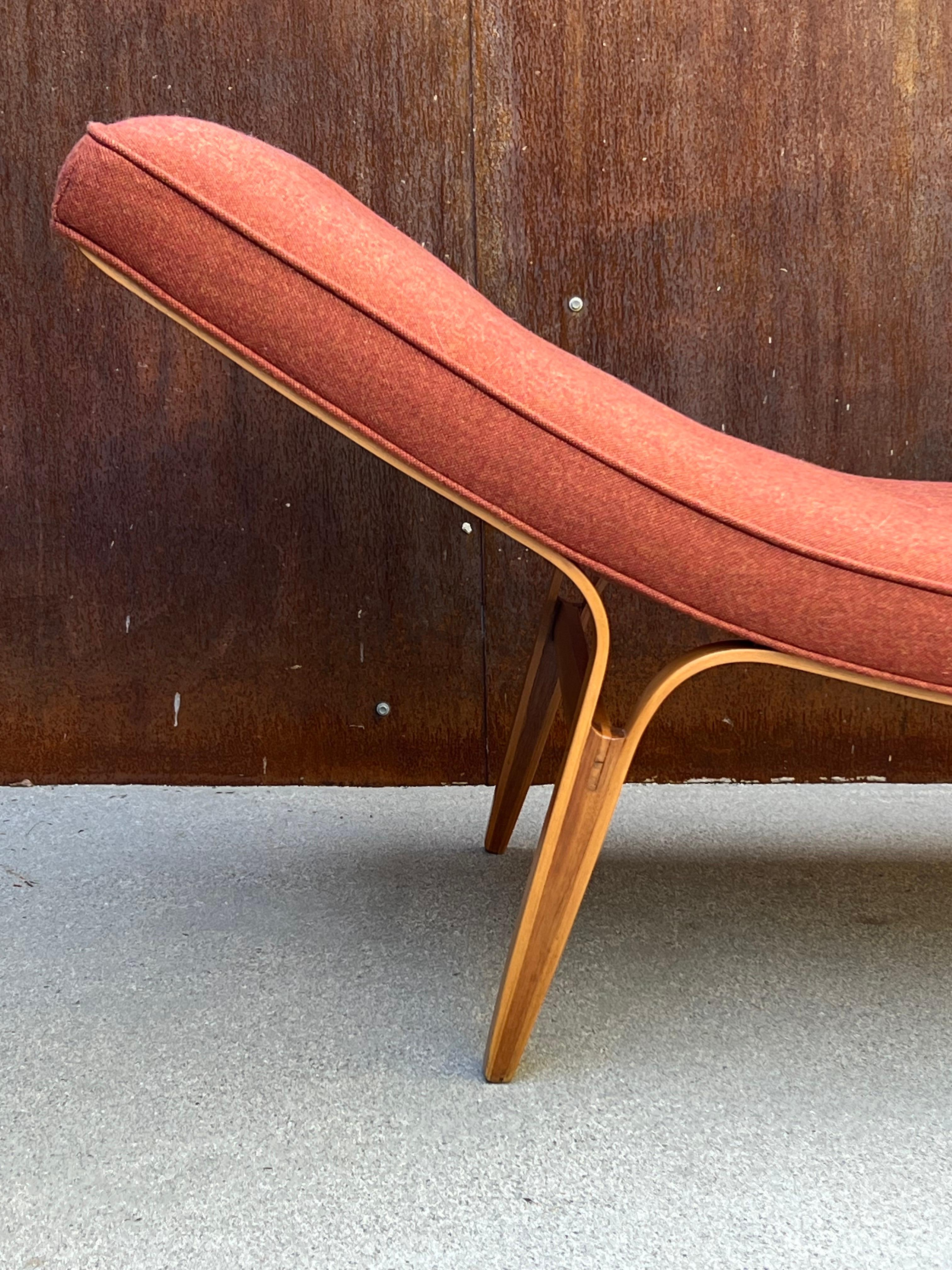 Rare John Kapel Chaise Lounge Chair c1950s California In Excellent Condition In Oakland, CA