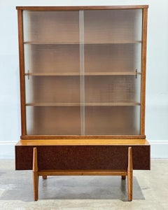 Rare John Keal for Brown Saltman Midcentury Vitrine Wall Unit Display Case