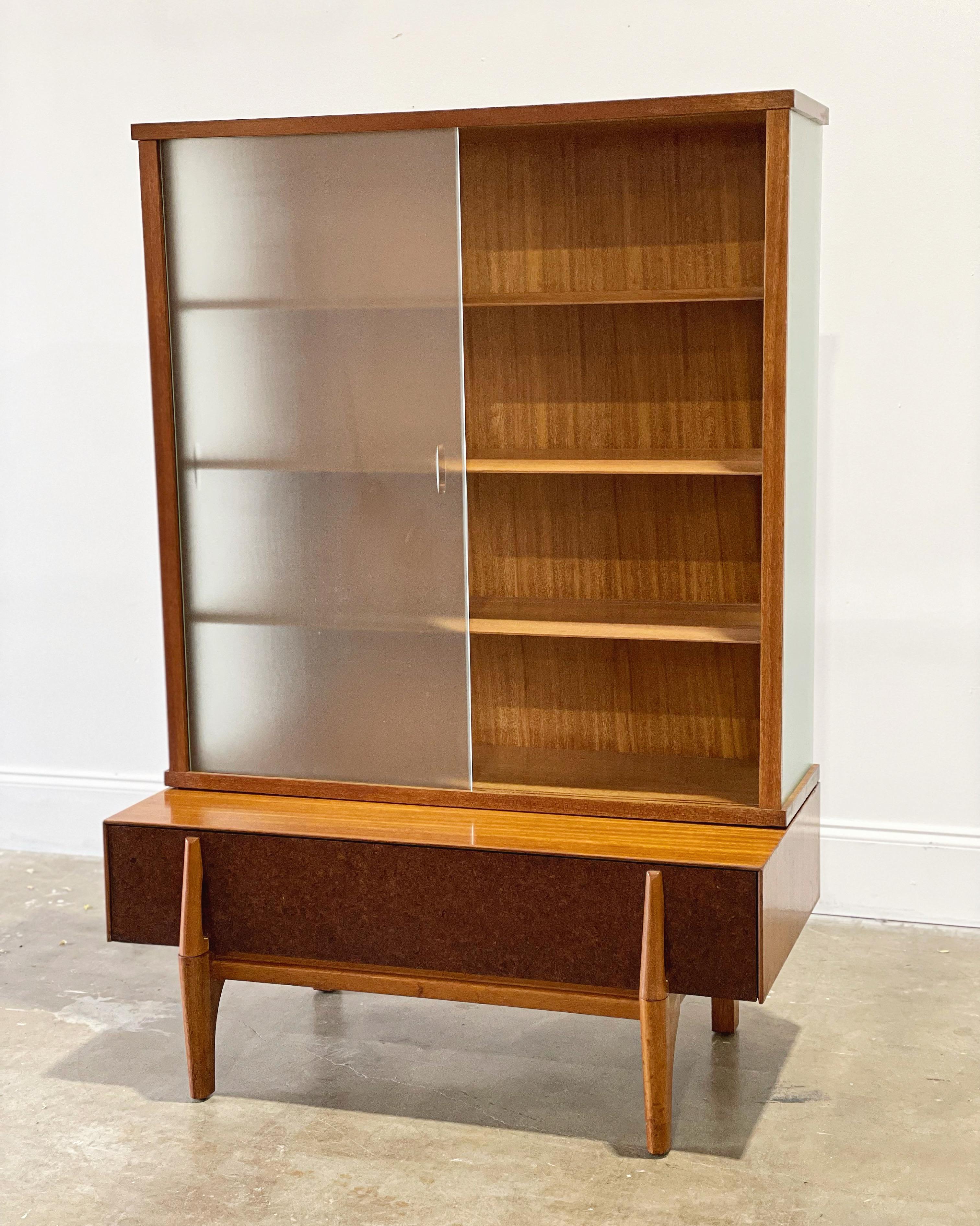 Mid-Century Modern Rare John Keal for Brown Saltman Midcentury Vitrine Wall Unit Display Case