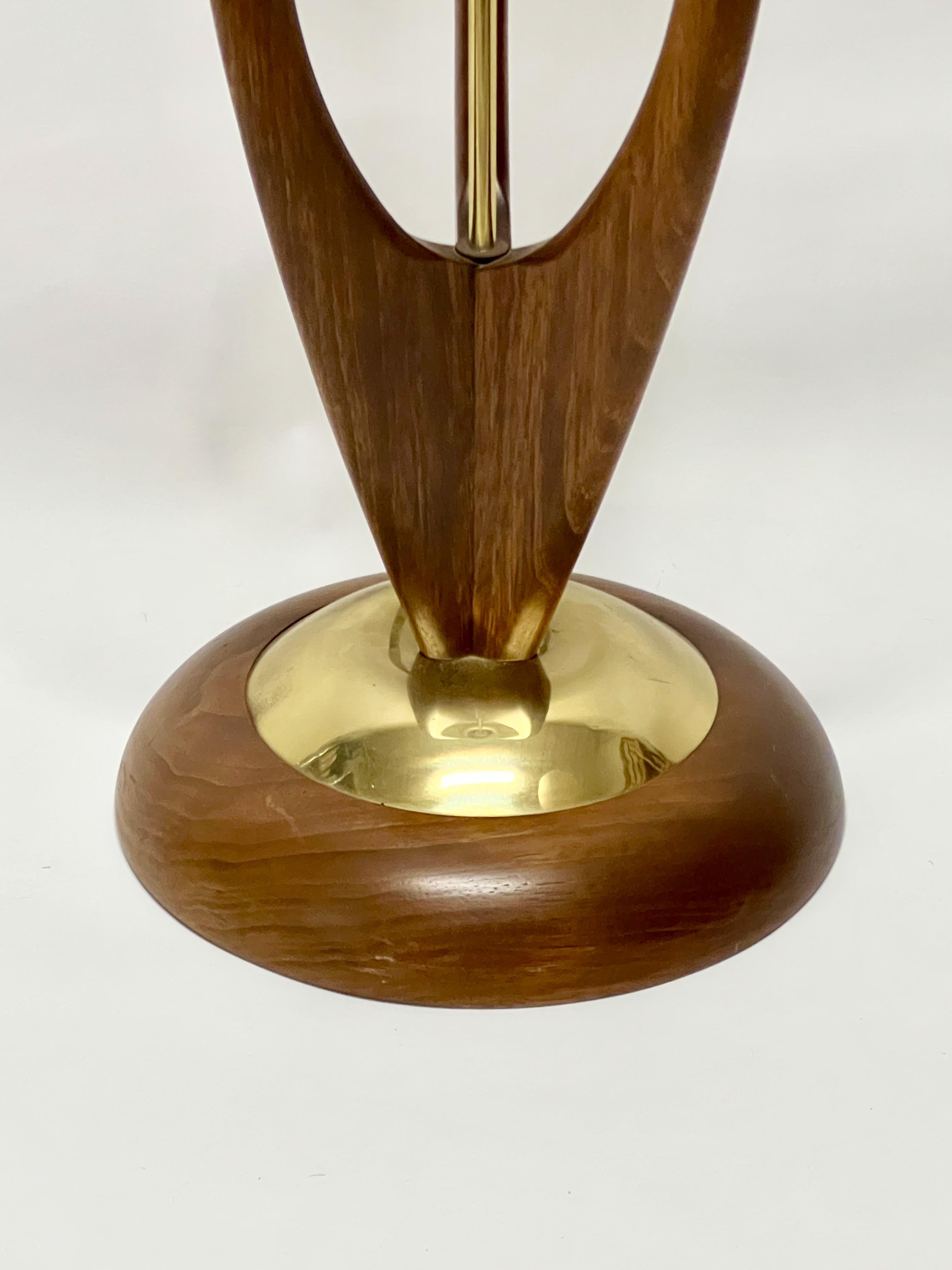 Mid-20th Century Rare John Keal Wood & Brass Floor Lamp c1960s