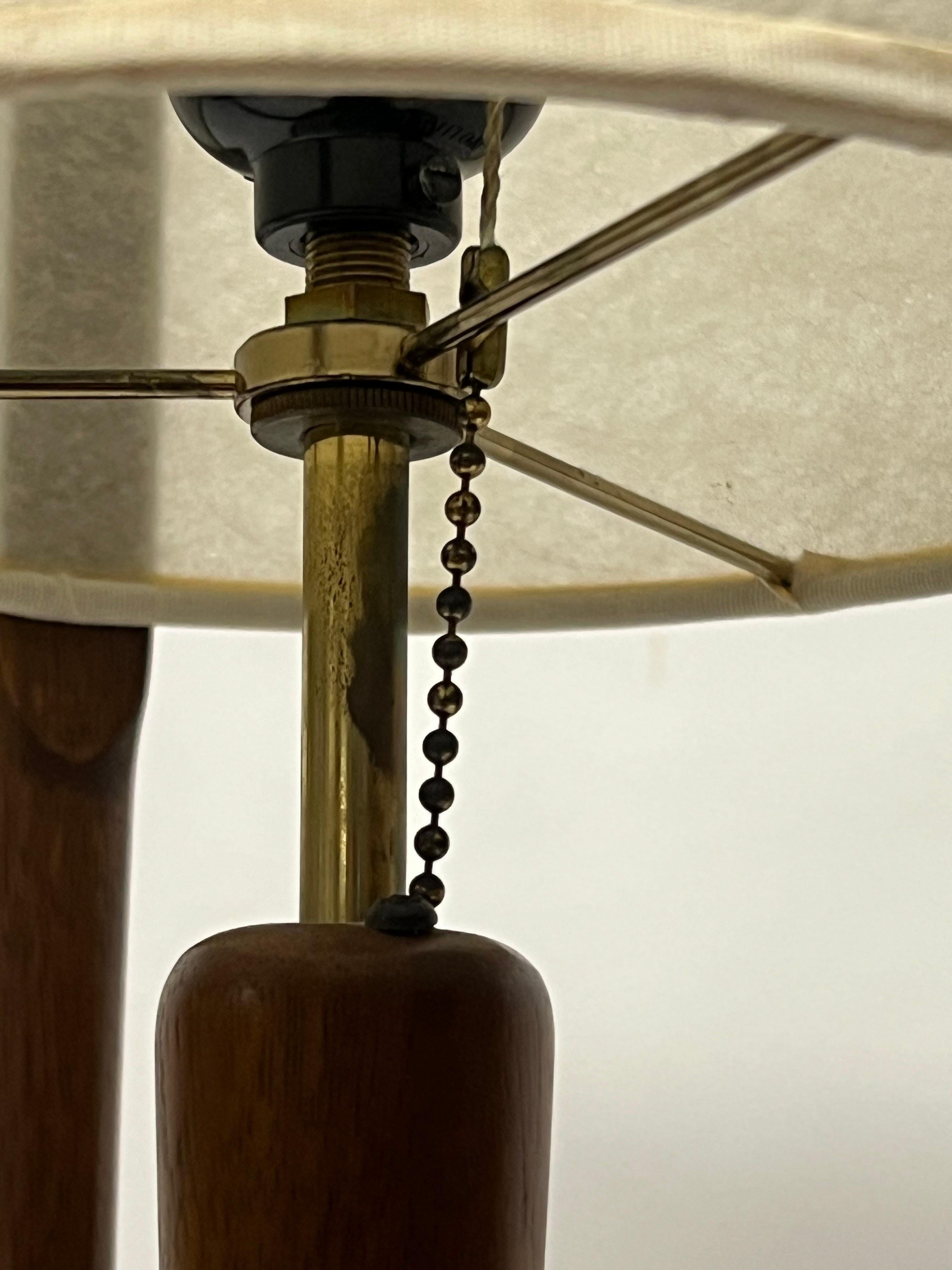 Rare John Keal Wood & Brass Floor Lamp c1960s 1