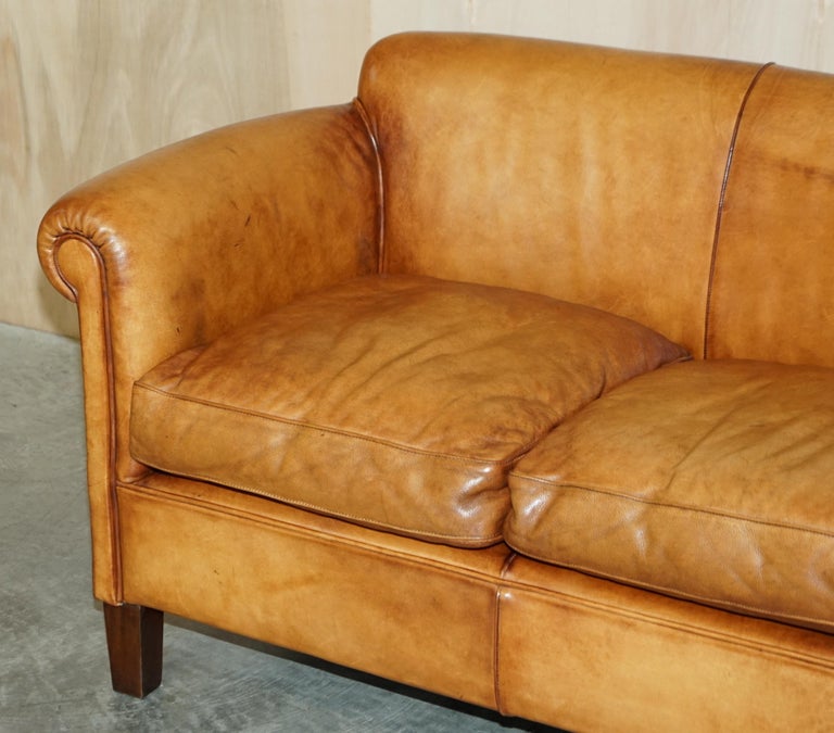 Rare John Lewis Camford Heritage Brown Leather Armchair and Two