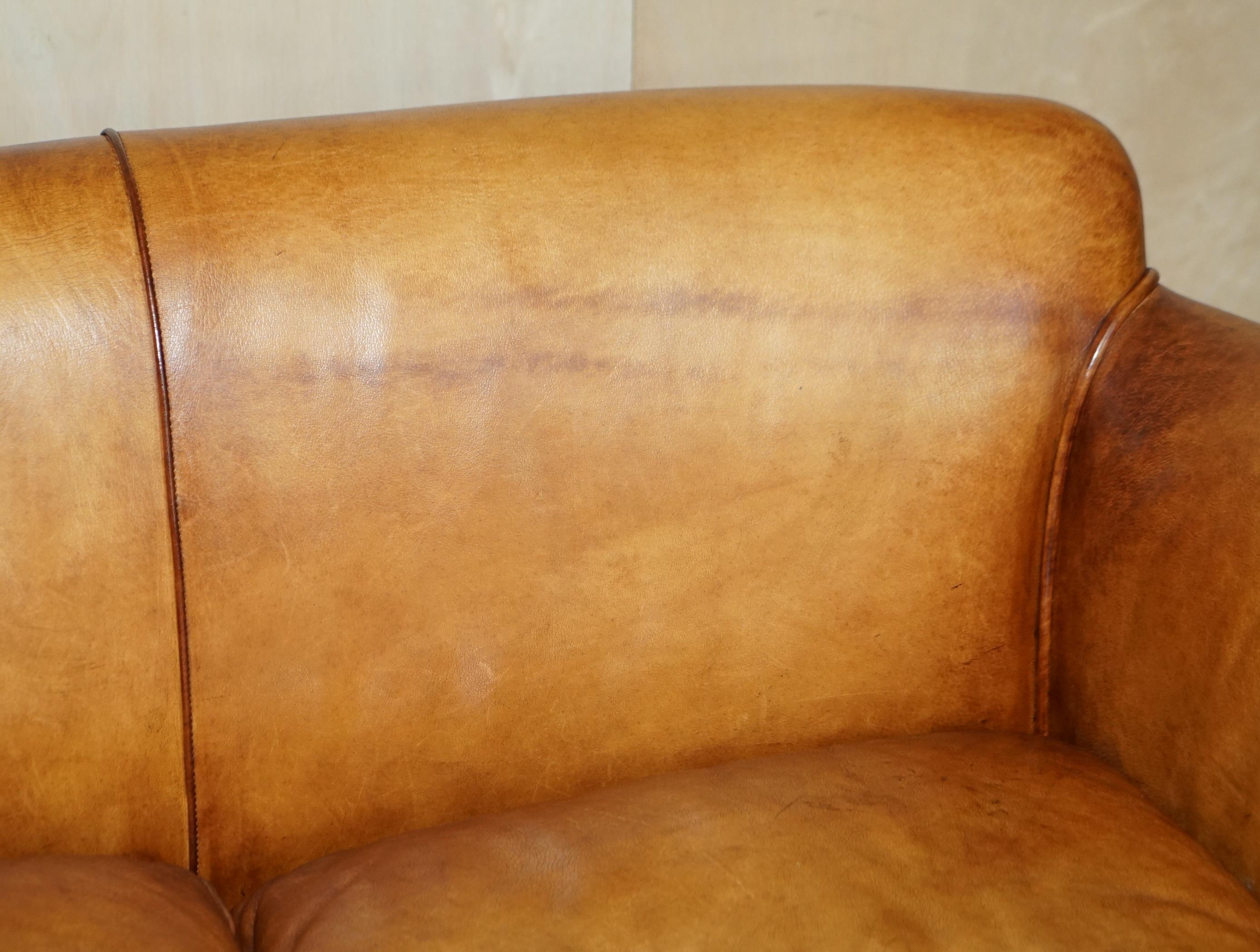 Rare John Lewis Camford Heritage Brown Leather Armchair & Two Seat Sofa Suite For Sale 6