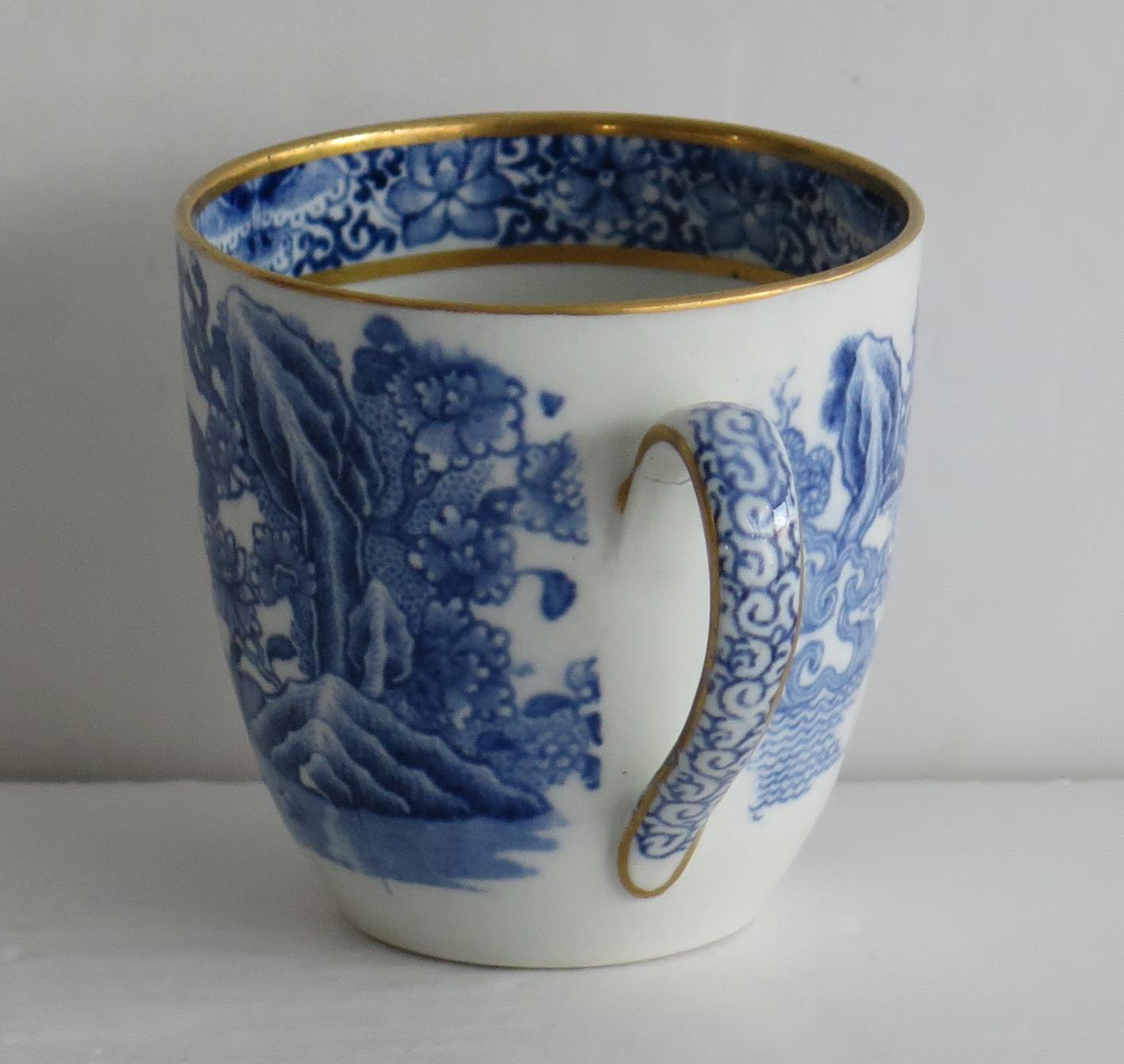 Rare tasse et soucoupe en porcelaine John Turner à motif voyageur, vers 1795 en vente 1