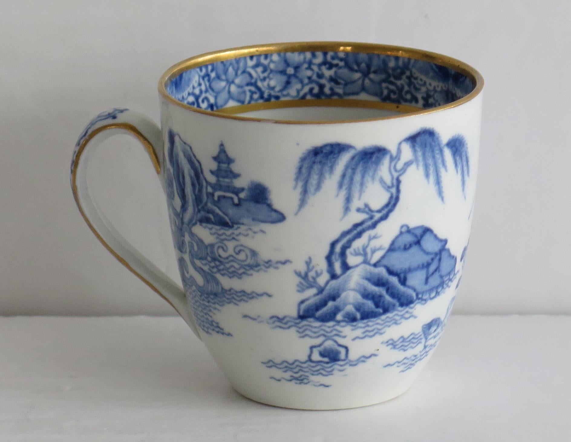 XVIIIe siècle Rare tasse et soucoupe en porcelaine John Turner à motif voyageur, vers 1795 en vente