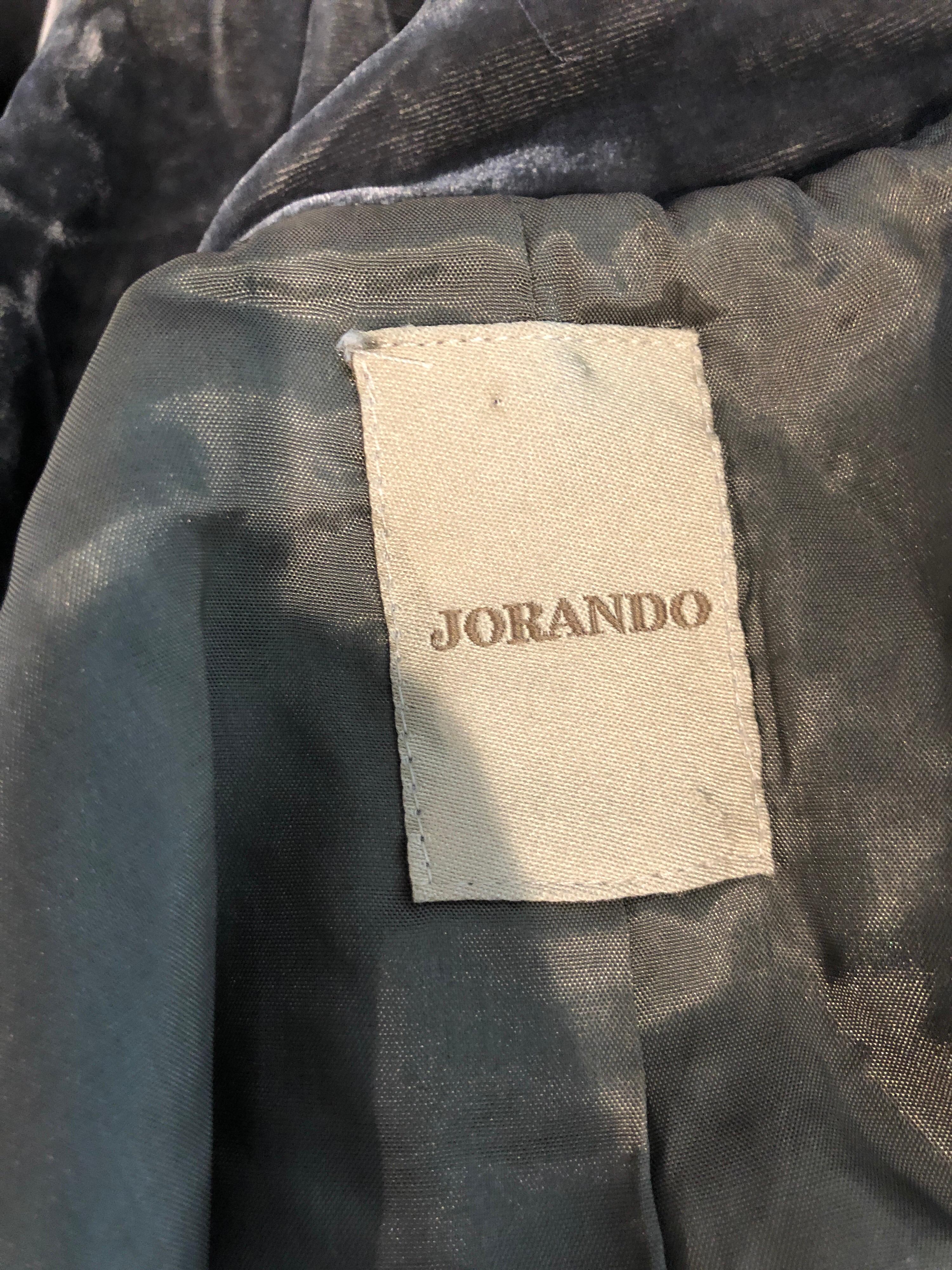 Rare Jorando Italian 2002 Does Roaring 1920s 20s Gray Silk Velvet Opera Jacket 10