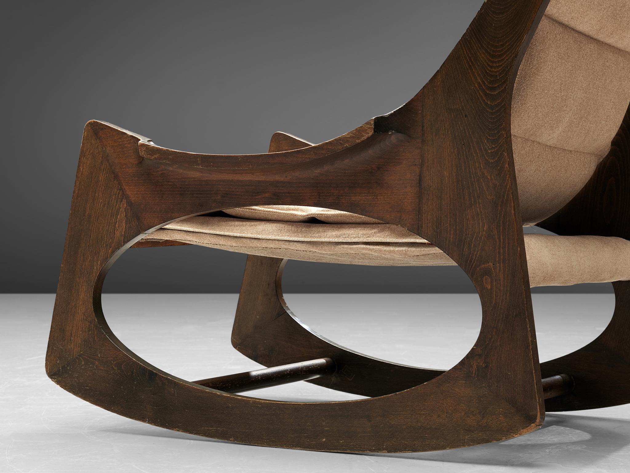 Mid-Century Modern Rare Jordi Vilanova 'Tartera' Rocking Chair  For Sale