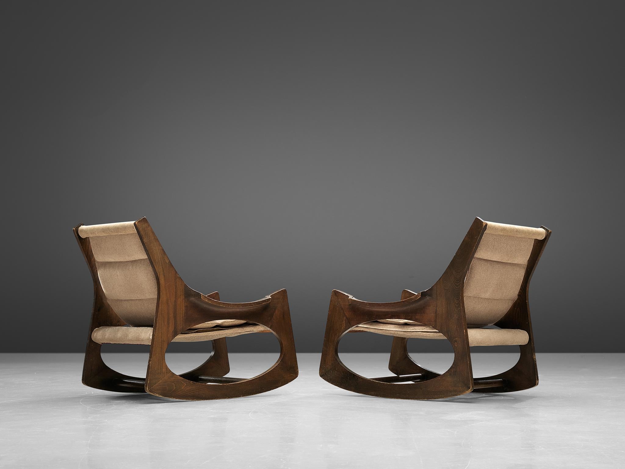 Mid-Century Modern Rare Jordi Vilanova 'Tartera' Rocking Chairs