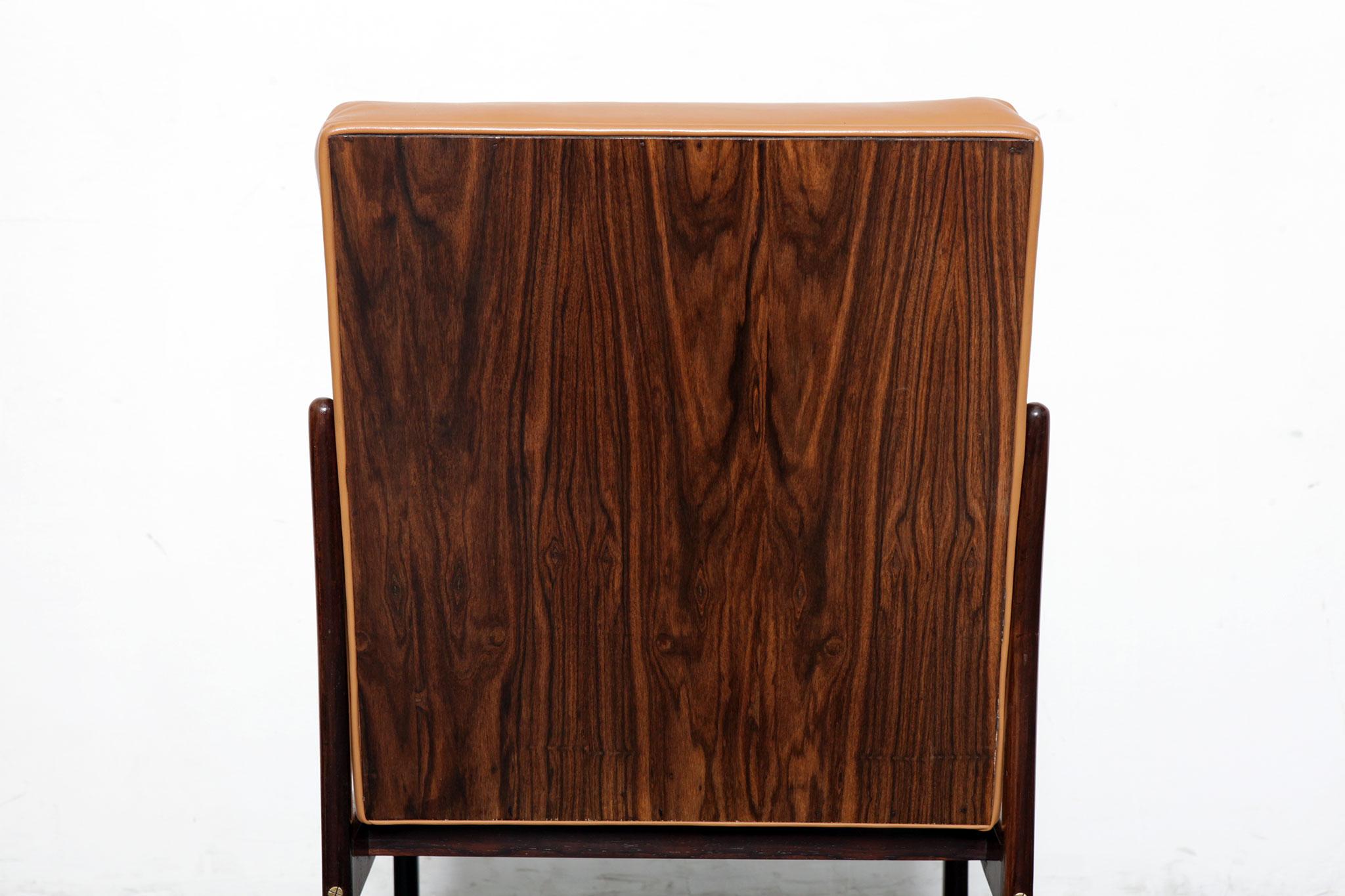 Rare Jorge Zalszupin Rosewood Framed Brazilian Dining Chair In Good Condition In North Hollywood, CA