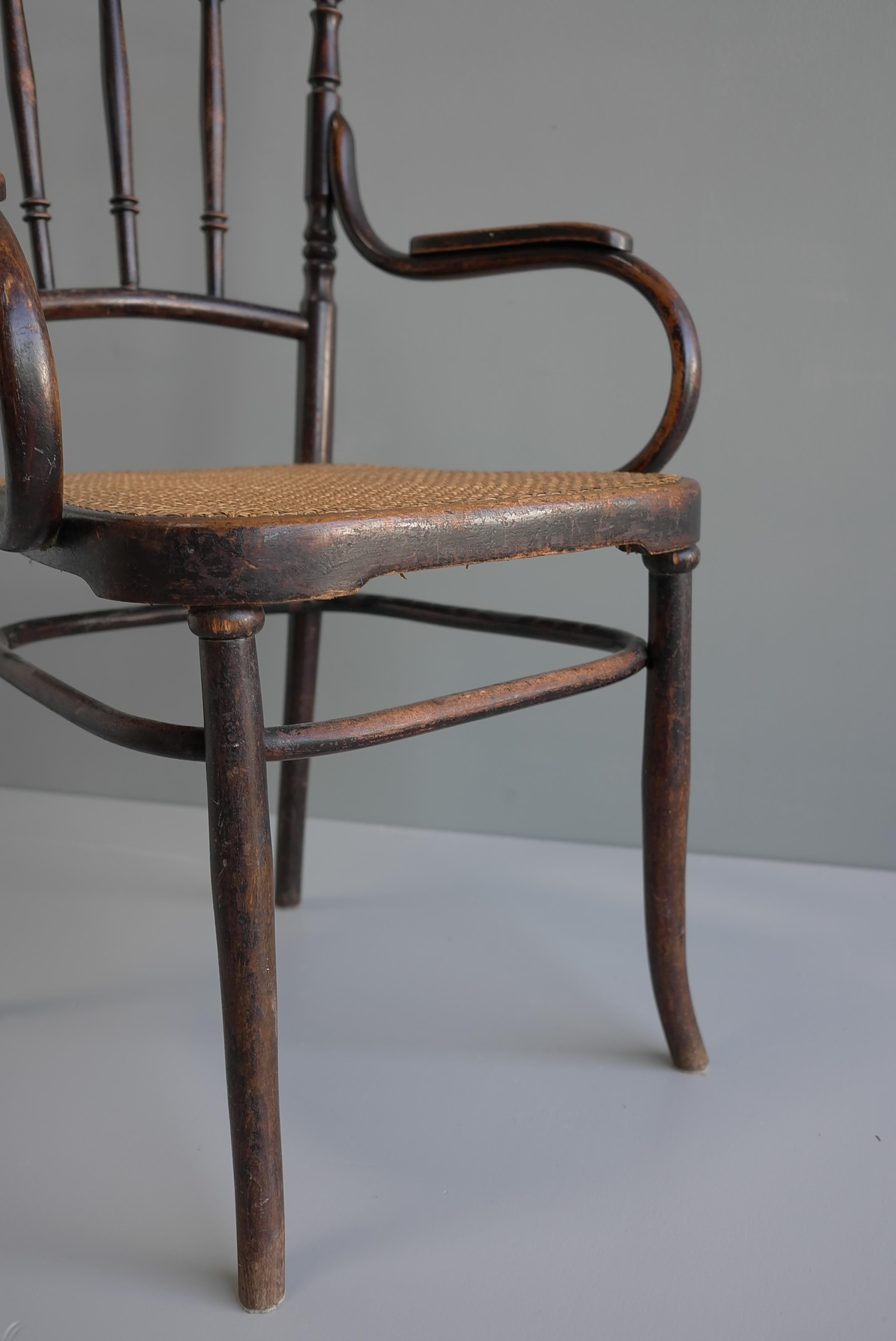 Rush Rare Josef Hoffmann Chair for Mundus Vienna Austria 1907-1914 For Sale