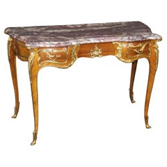 Rare bureau Louis XV monté sur marbre et bronze Dore de Joseph Emmanuel Zwiener