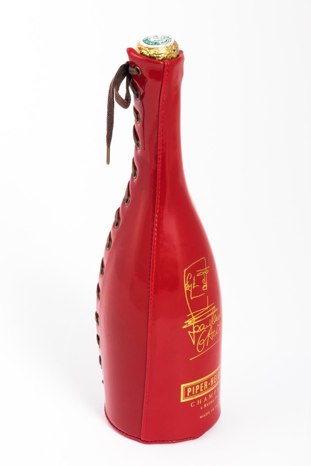 Rare JP Gaultier Vinyl Corset Champagne Bottle and Holder For Sale 2