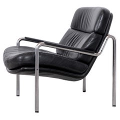 Seltener Jrgen Kastholm Easy Sessel Kusch & Co Gmbh 1970er Jahre Schwarzes Leder