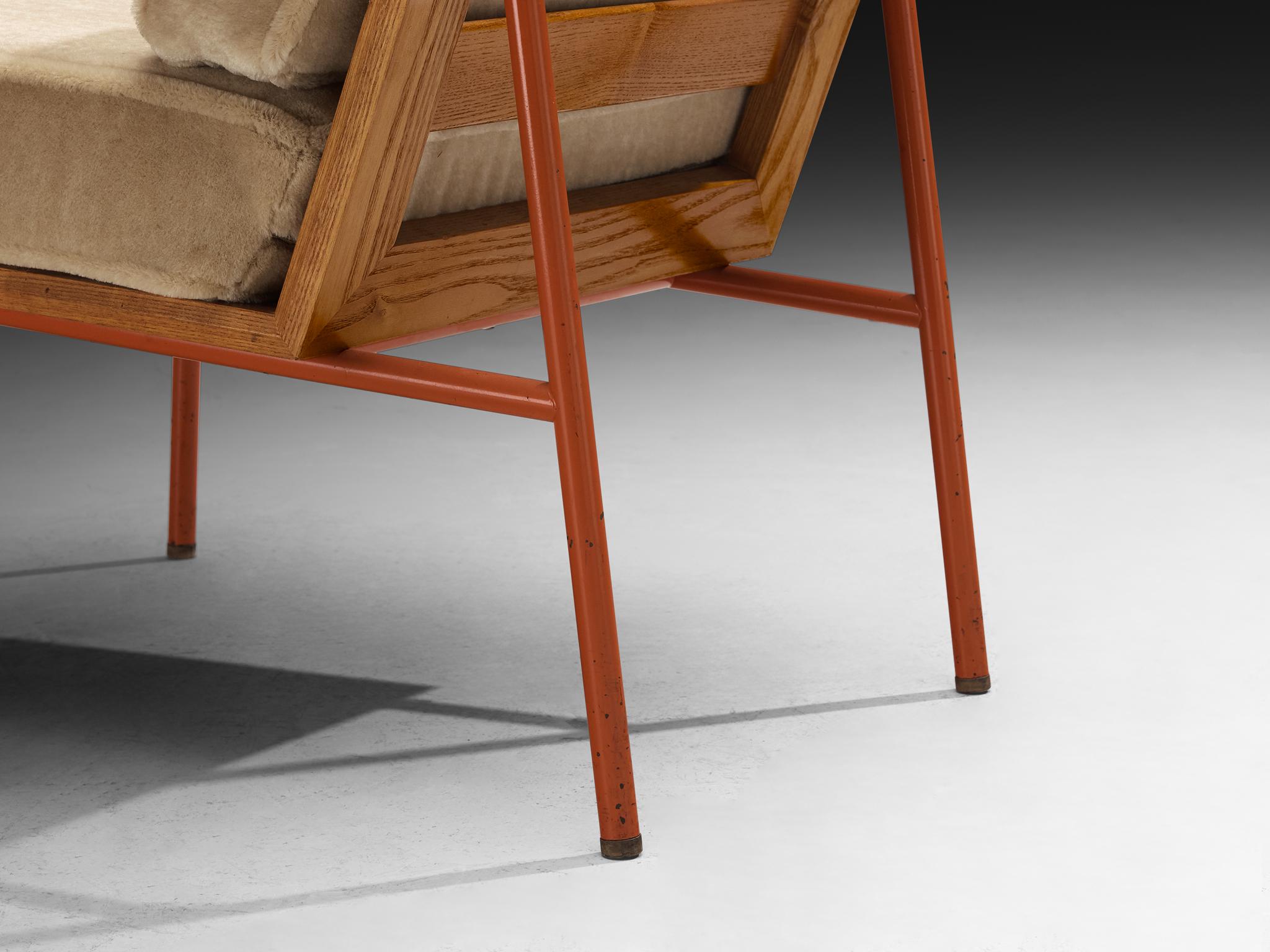 Rare Jørgen Magnussen for Peder Pedersen Pair of Lounge Chairs in Beige Mohair by Pierre Frey For Sale 3