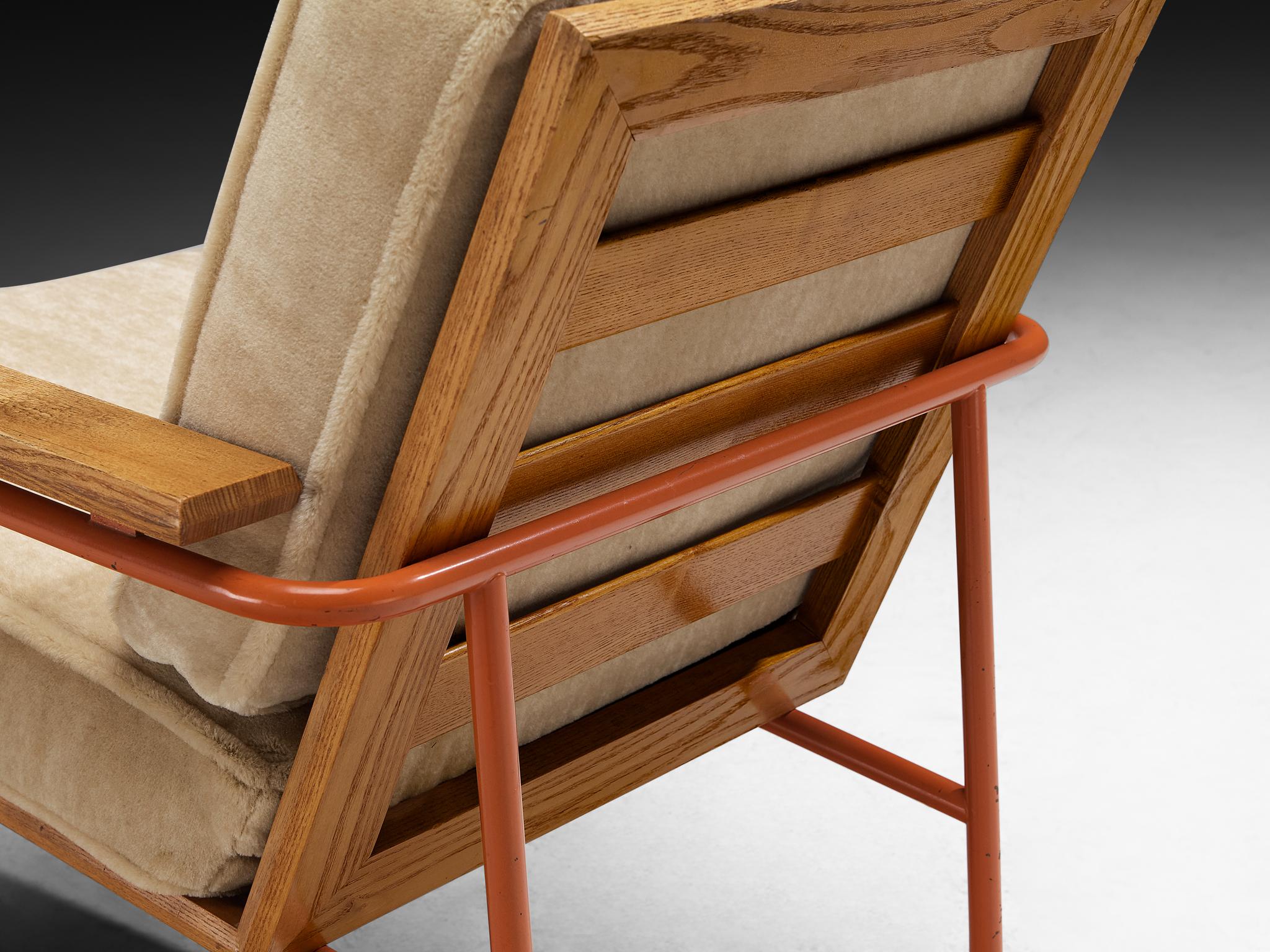 Mid-20th Century Rare Jørgen Magnussen for Peder Pedersen Pair of Lounge Chairs in Beige Mohair by Pierre Frey For Sale