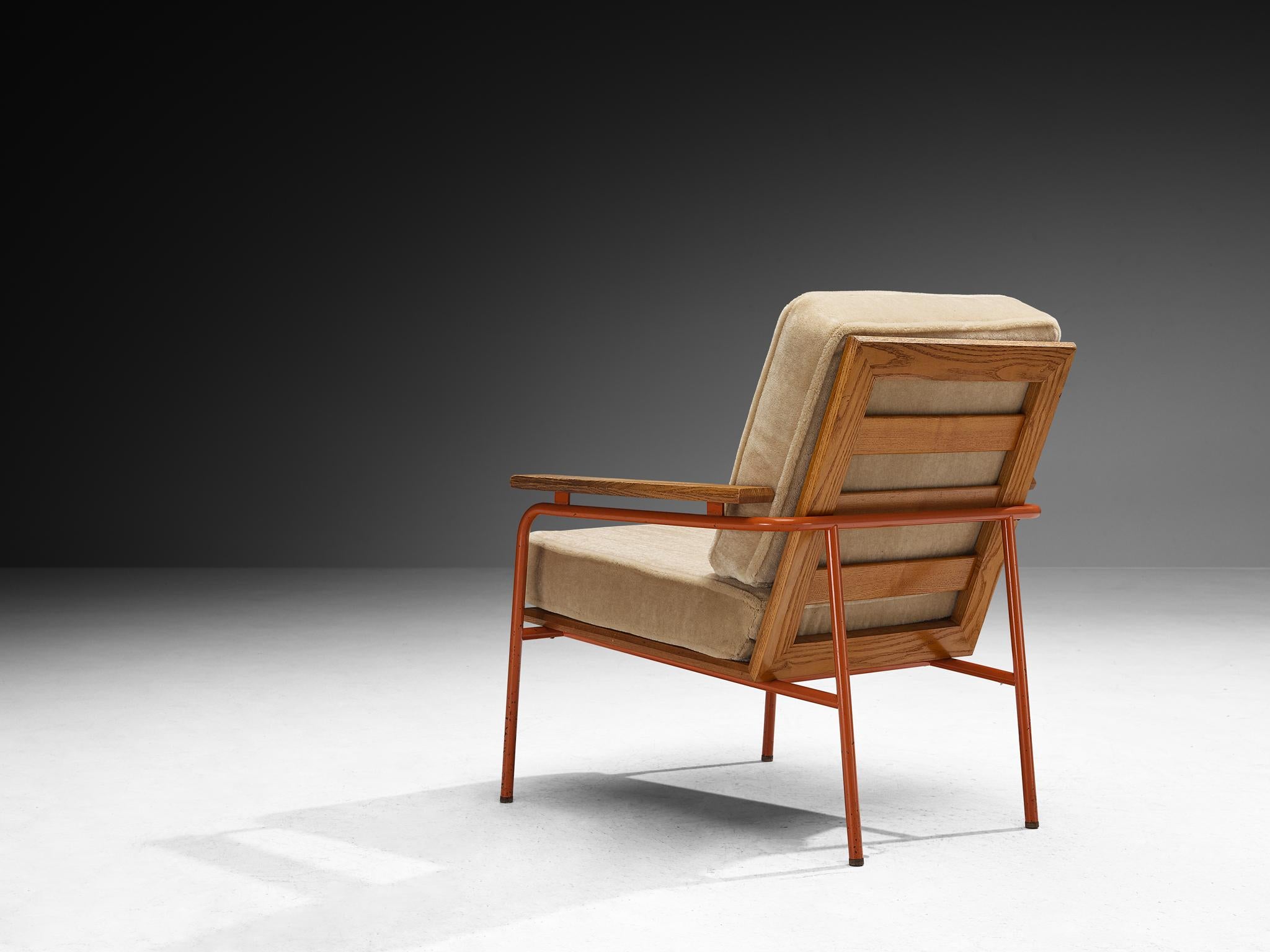 Rare Jørgen Magnussen for Peder Pedersen Pair of Lounge Chairs in Beige Mohair by Pierre Frey For Sale 2