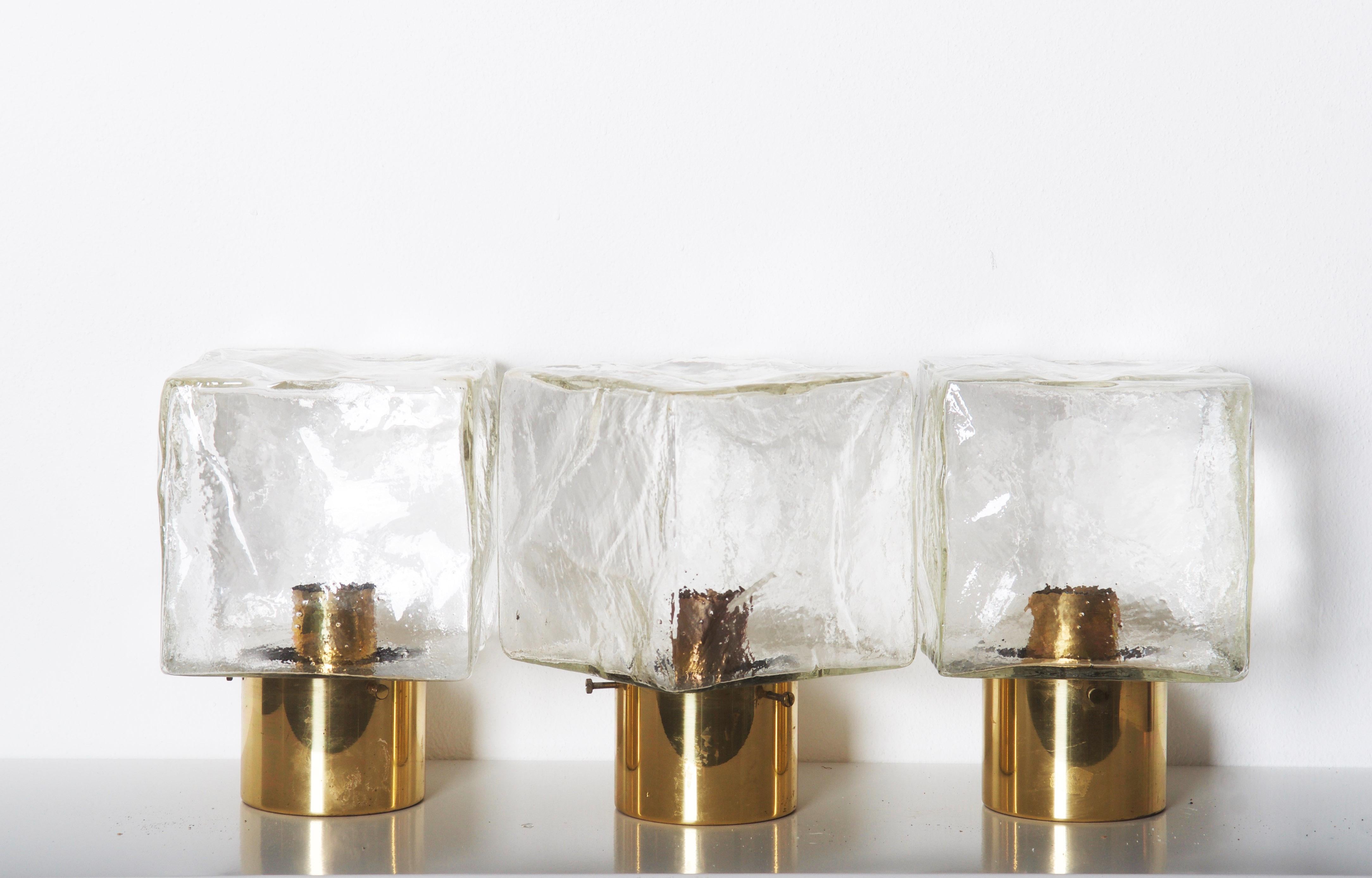 Rare J.T. Lampe à montage encastrée ou applique Kalmar Cube, Appliques en vente 1