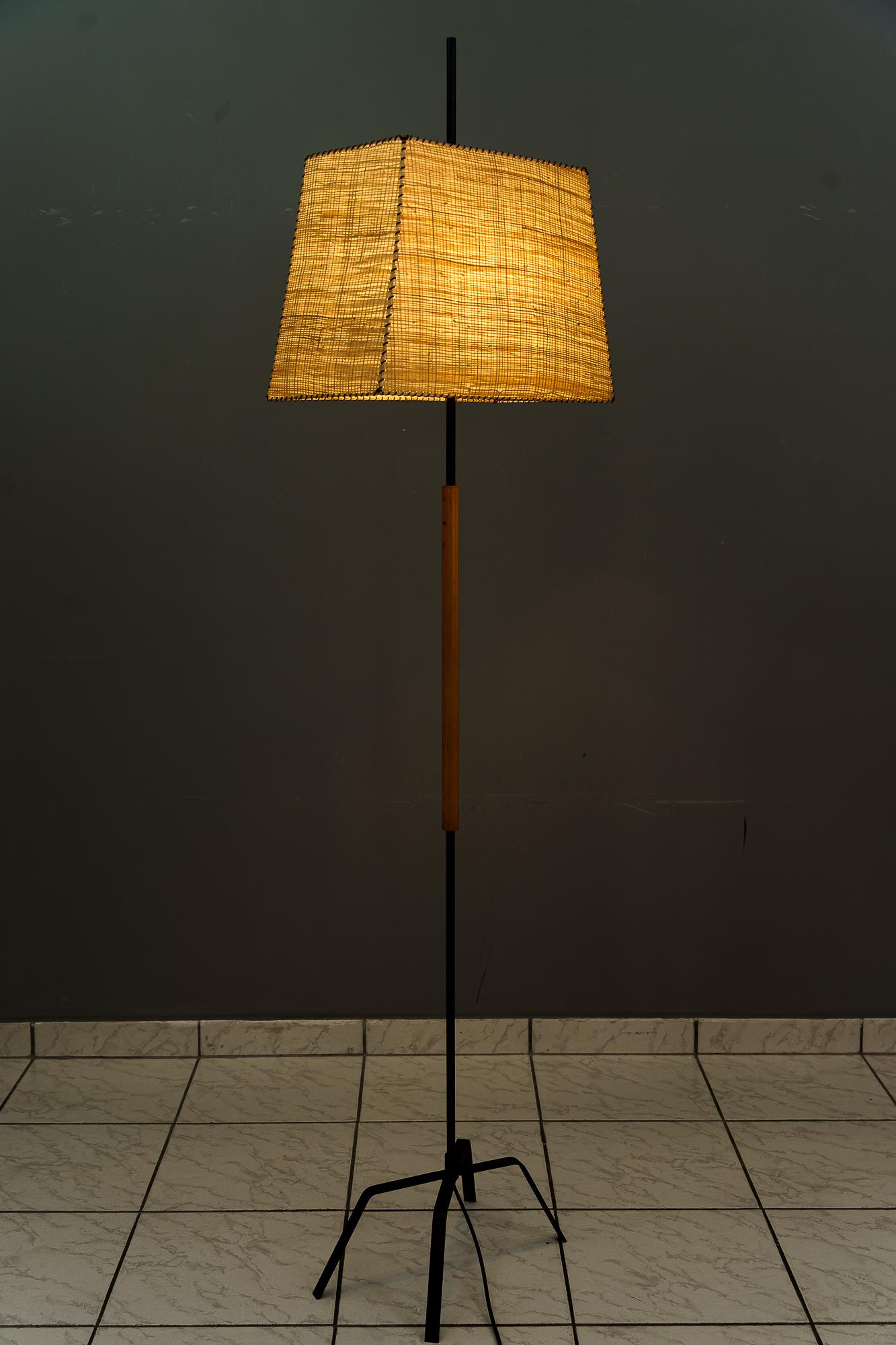 Rare J.T.Kalmar Floor Lamp with Original Shade Vienna Around 1950s For Sale 9