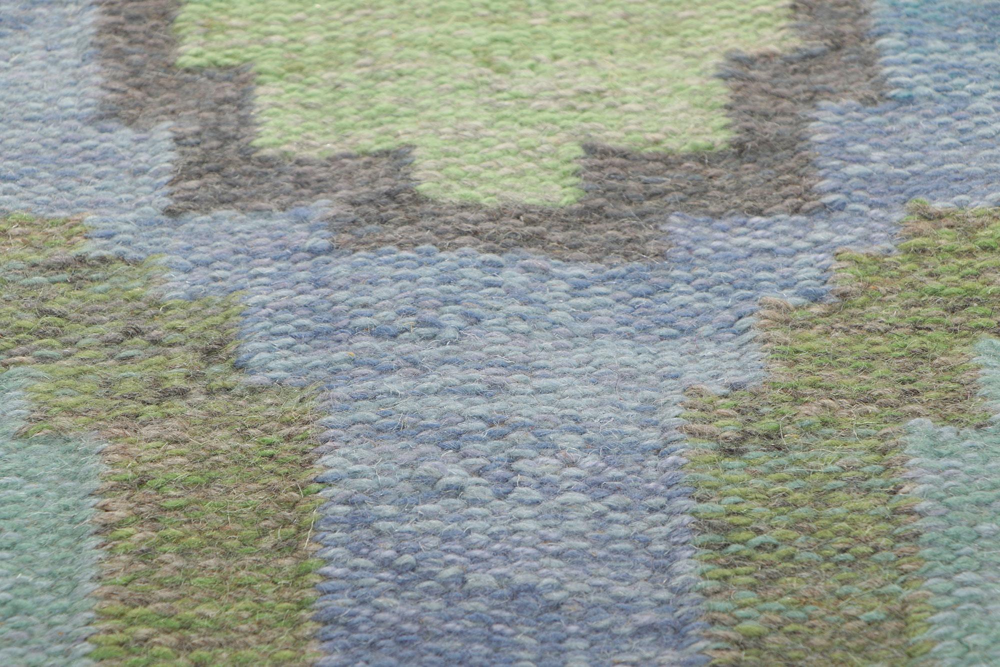 Seltener schwedischer Vintage-Kelim-Rollakan-Teppich von Judith Johansson, Sommarflor im Zustand „Gut“ im Angebot in Dallas, TX