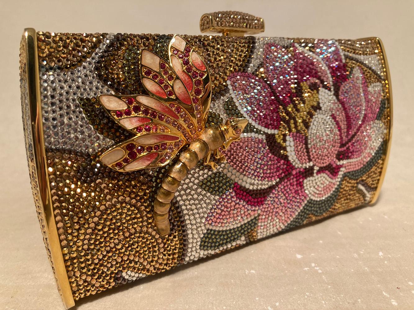 RARE Judith Leiber 45th Anniversary Dragonfly Swarovski Crystal Minaudiere 1