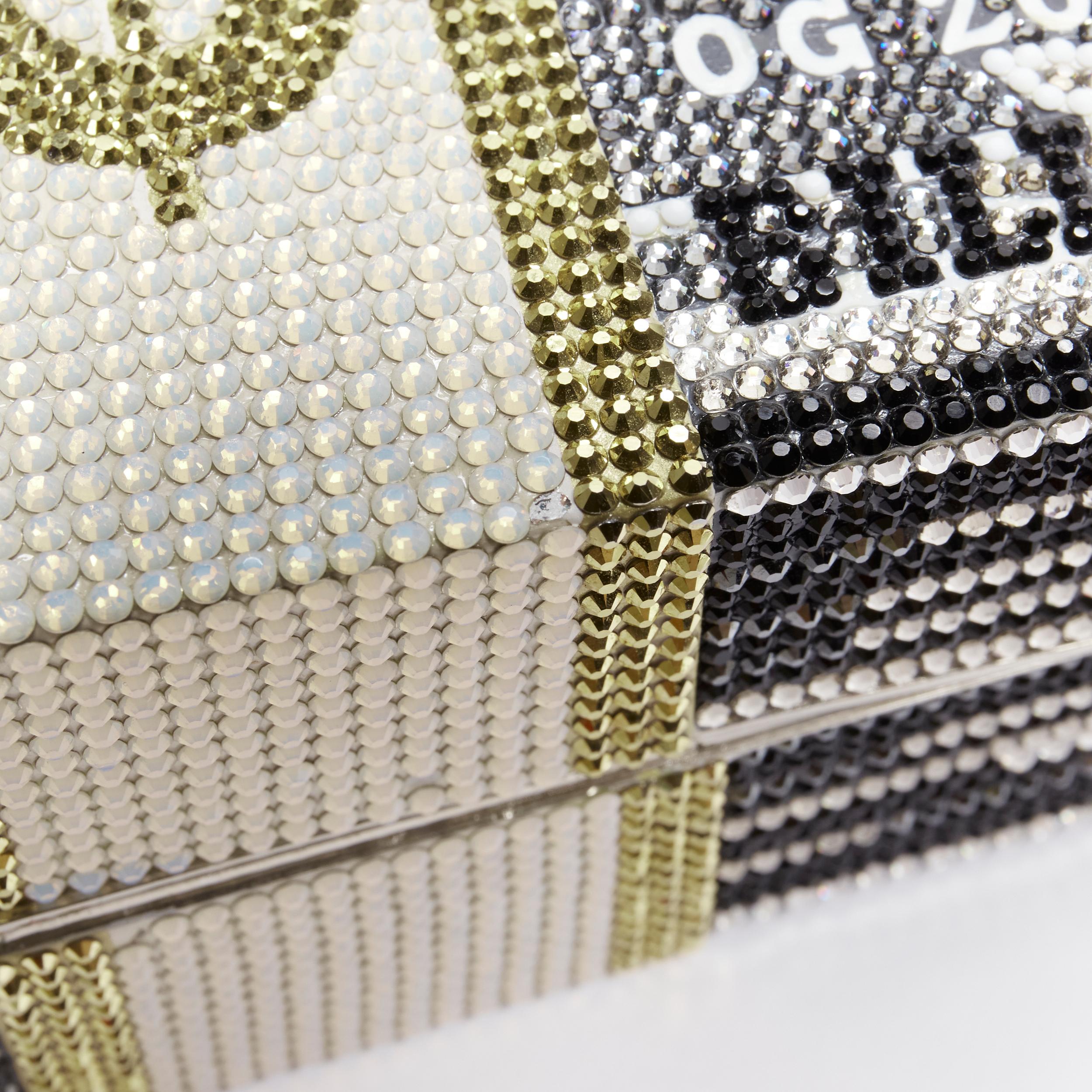 rare JUDITH LEIBER COUTURE Stack Of Cash Billion rhinestone crystals clutch bag For Sale 3