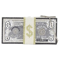 rare JUDITH LEIBER COUTURE Stack Of Cash Billion rhinestone crystals clutch bag