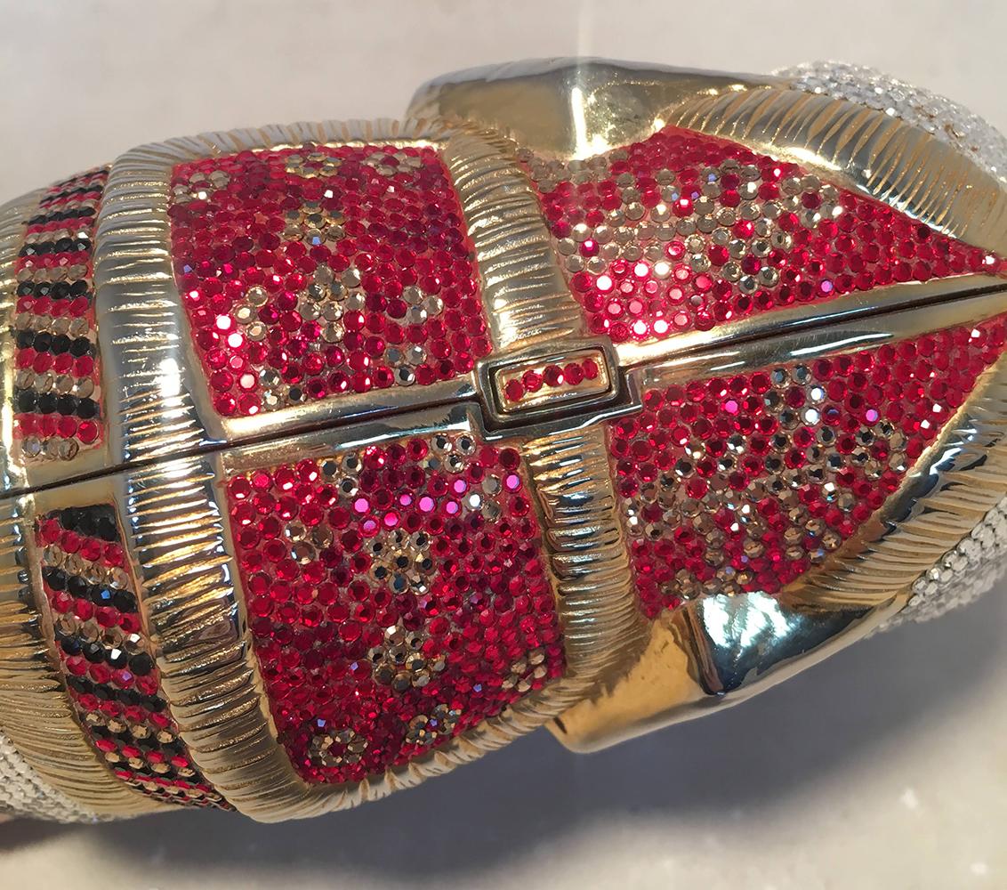 Brown RARE Judith Leiber Swarovski Crystal Elephant Minaudiere Evening Bag Clutch