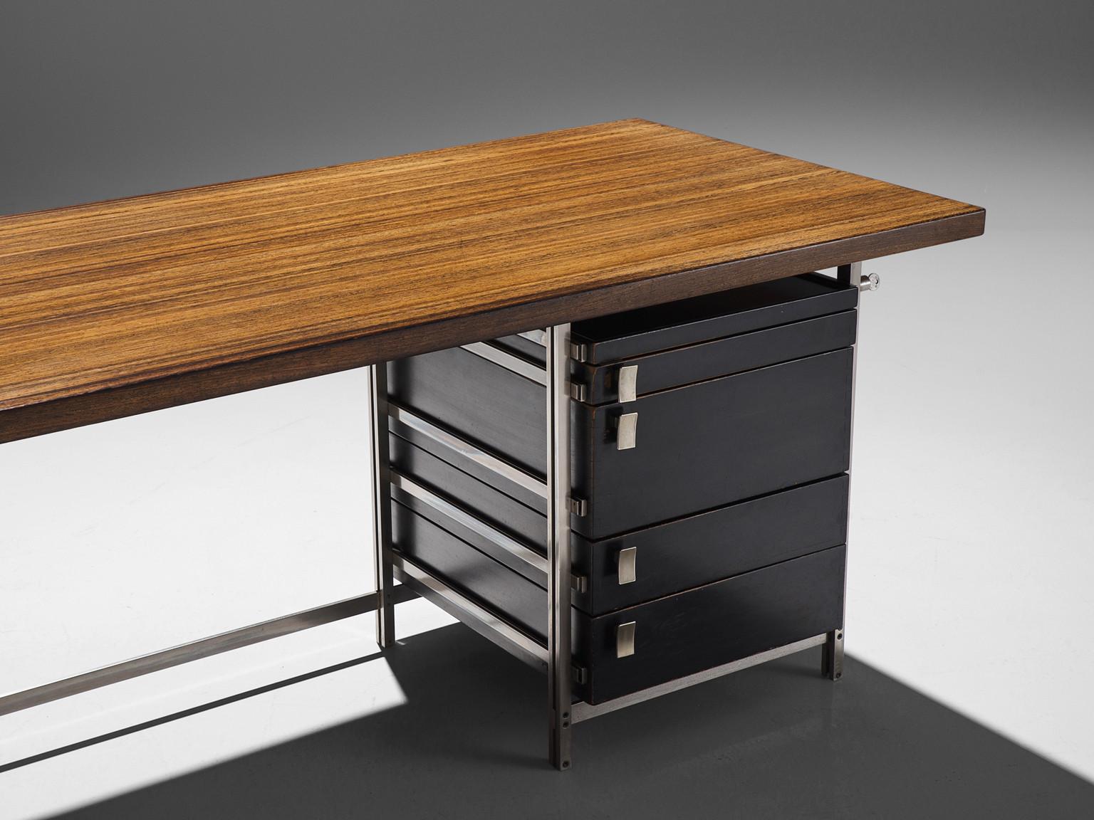 Rare Jules Wabbes Executive Corner Desk in Wengé  For Sale 1