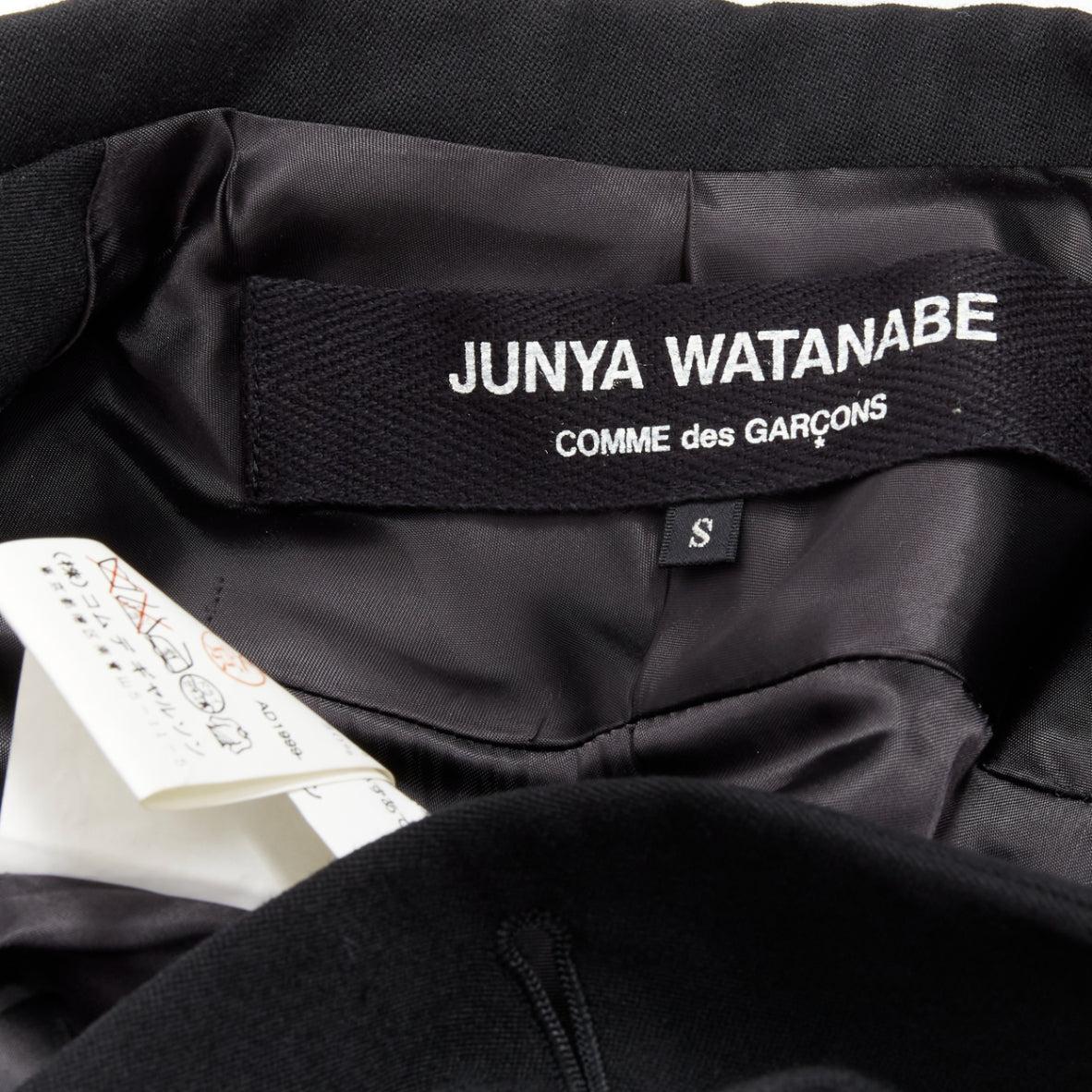 rare JUNYA WATANABE 1999 black wool zip transformable bag peplum blazer S 6