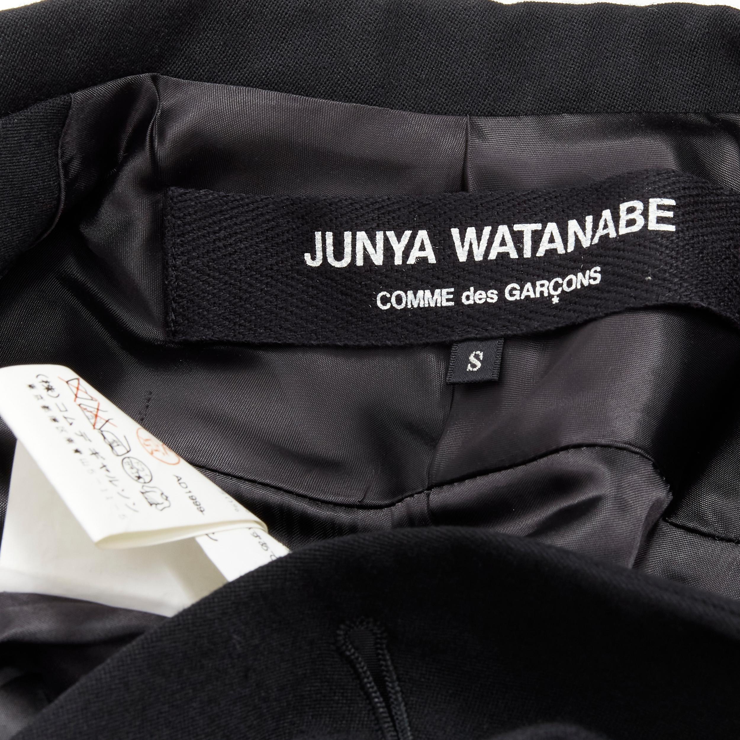 rare JUNYA WATANABE 1999 black wool zip transformable bag peplum blazer S 10