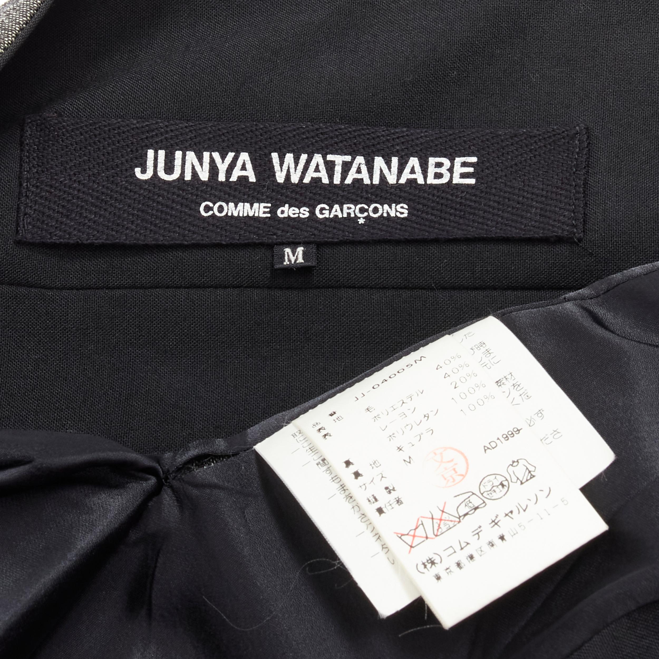 rare JUNYA WATANABE 1999 grey floral lace jacquard transformable jacket M For Sale 5