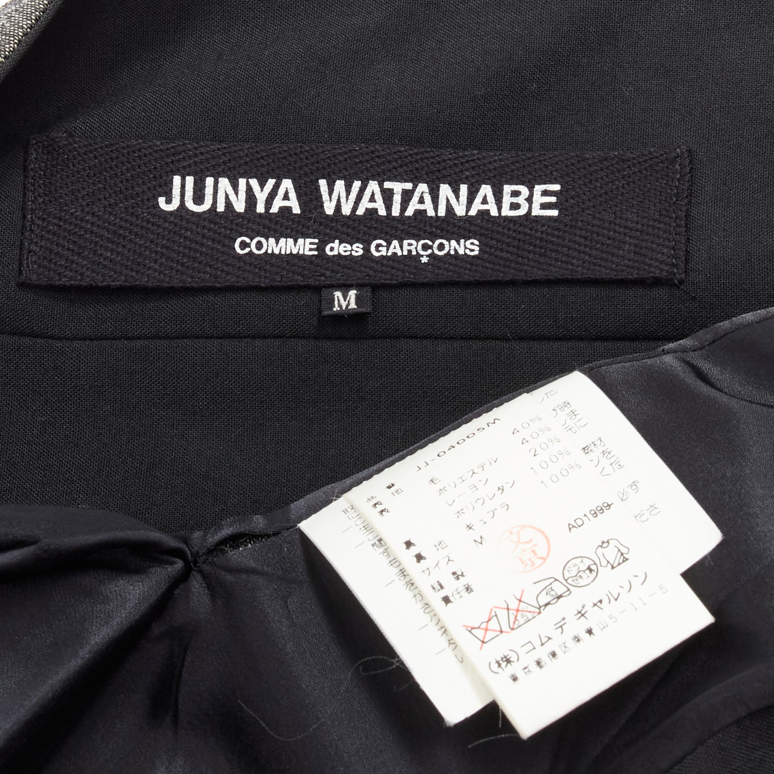 rare JUNYA WATANABE 1999 grey floral lace jacquard transformable jacket M For Sale 6