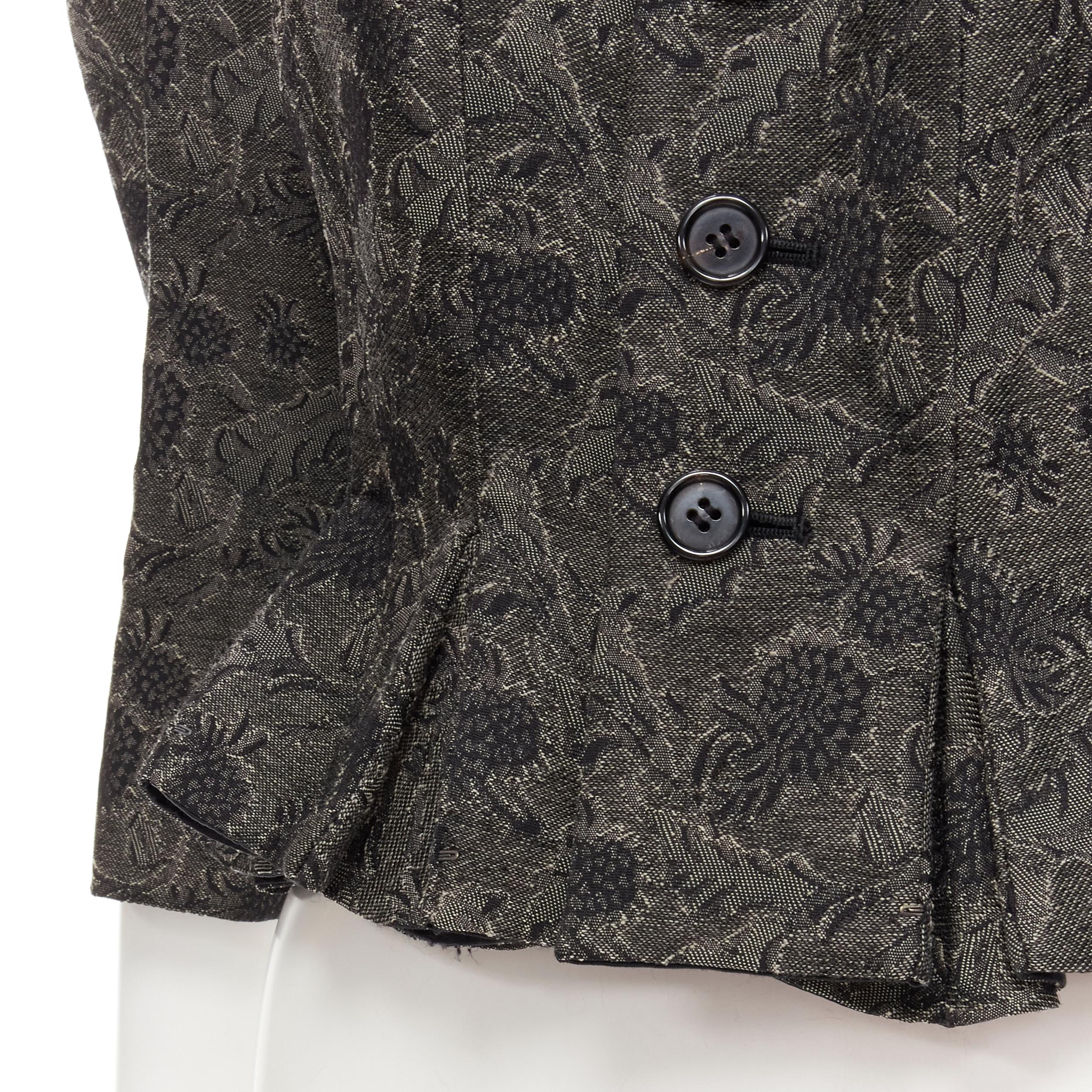 rare JUNYA WATANABE 1999 grey floral lace jacquard transformable jacket M For Sale 1