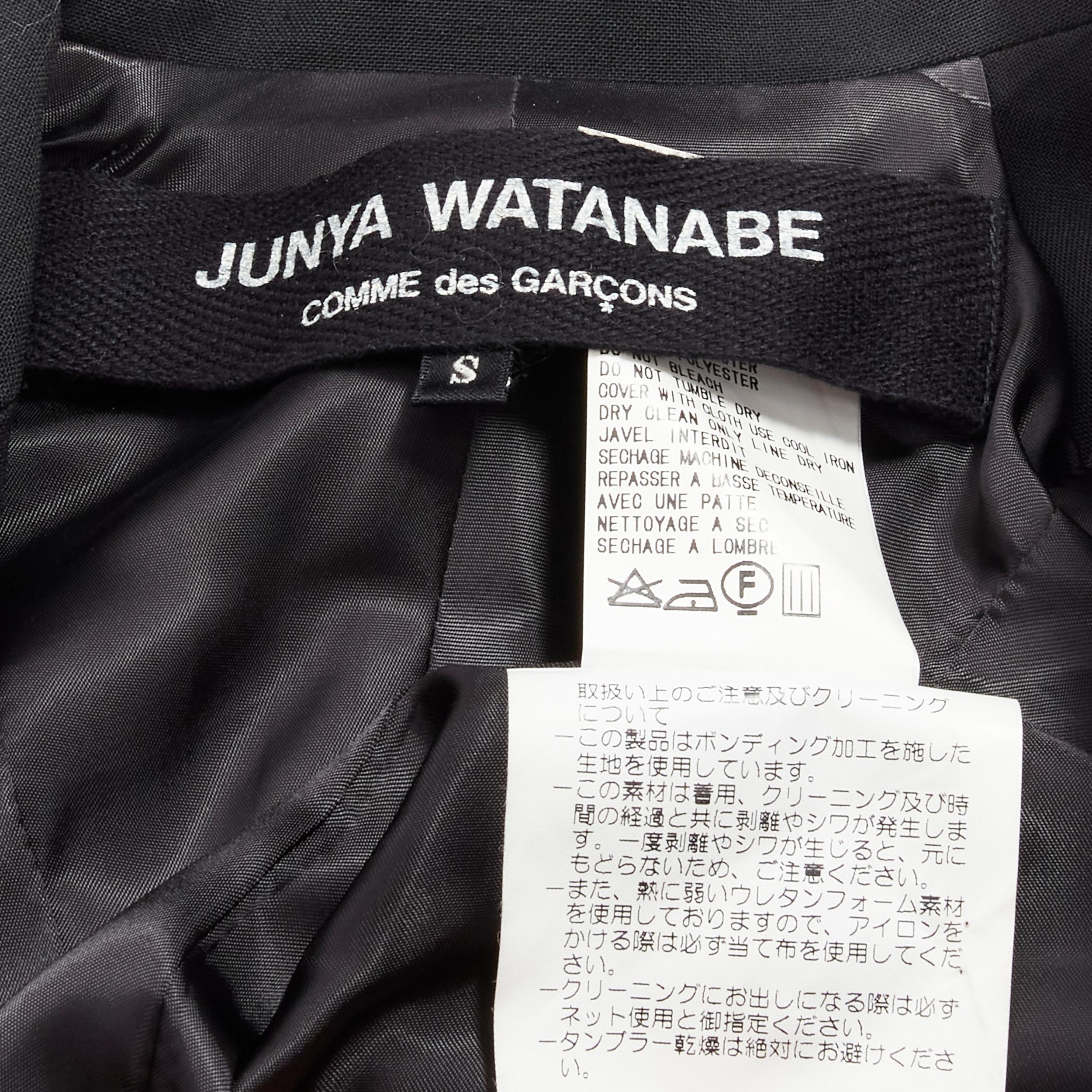 rare JUNYA WATANABE 1999 Runway black neoprene transformable blazer jacket S 6