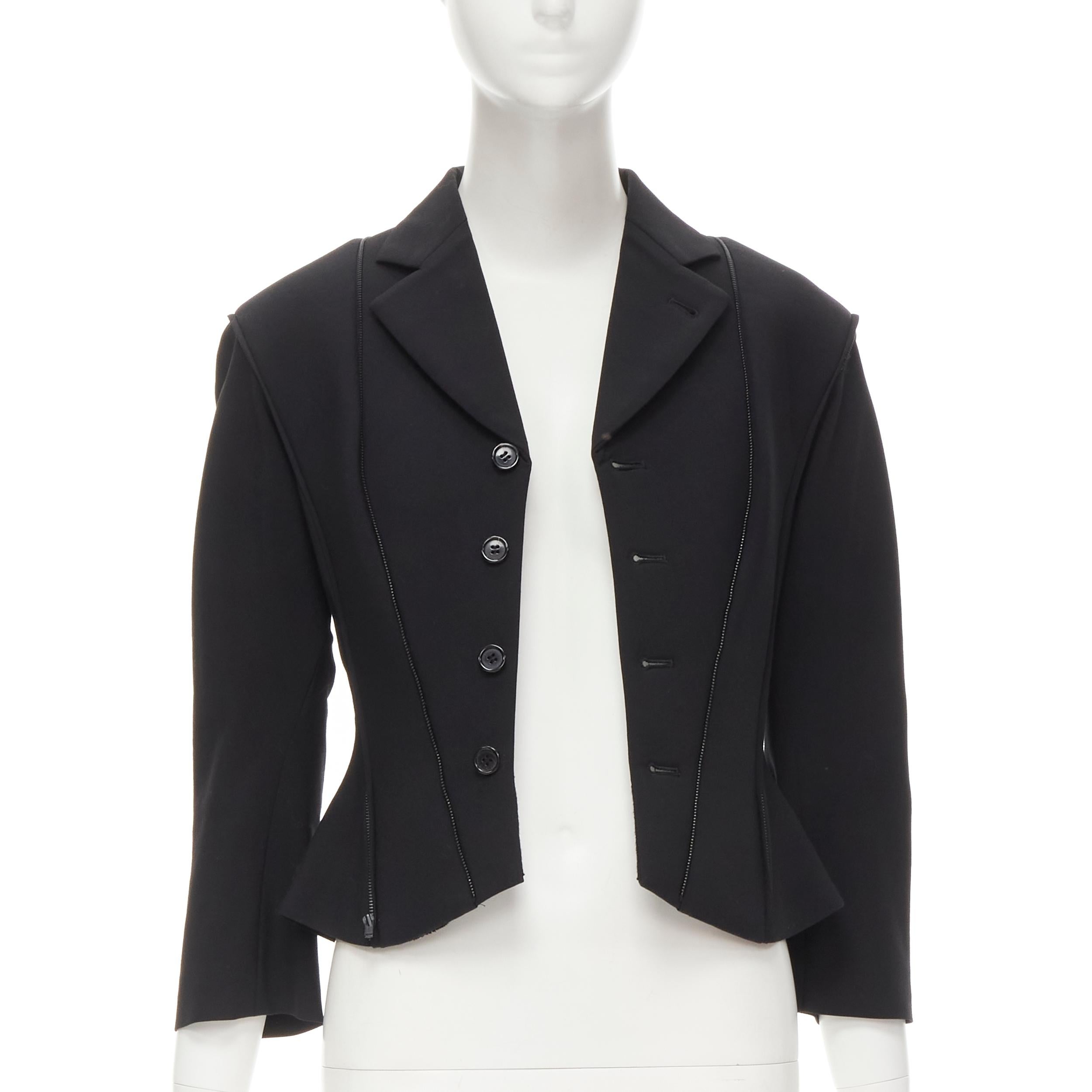 Noir JUNYA WATANABE Veste blazer transformable en néoprène noir (défilé 1999), taille S en vente