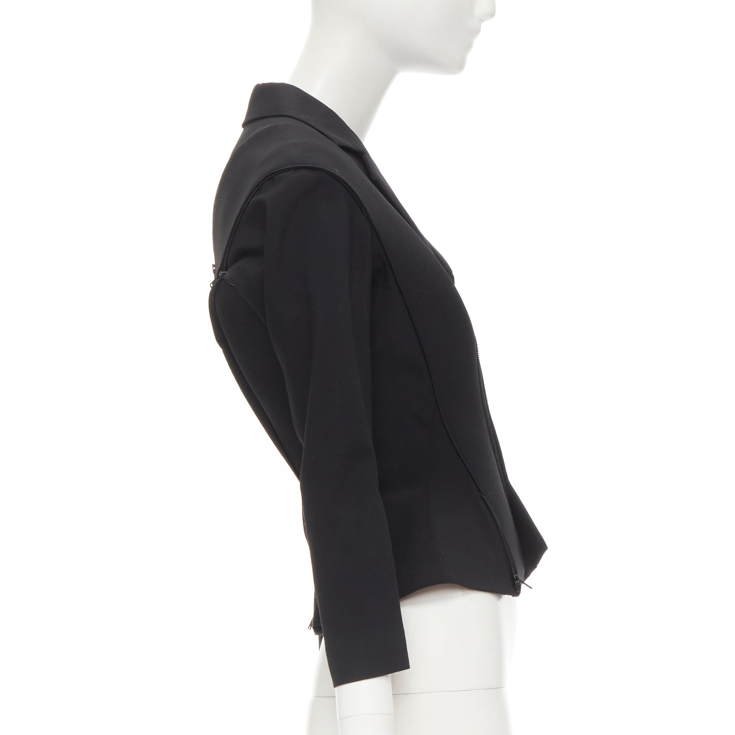 JUNYA WATANABE Veste blazer transformable en néoprène noir (défilé 1999), taille S Pour femmes en vente