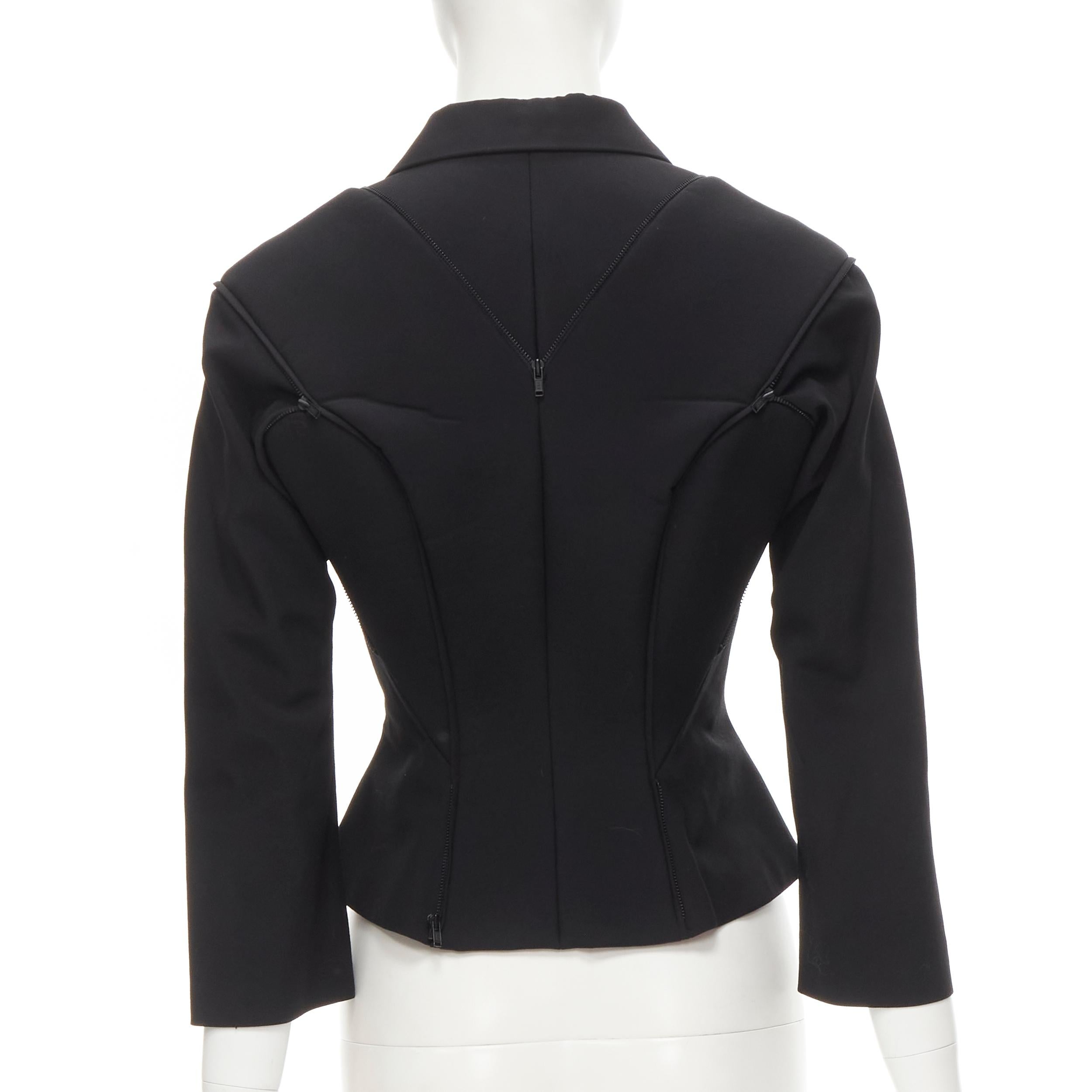 JUNYA WATANABE Veste blazer transformable en néoprène noir (défilé 1999), taille S en vente 1