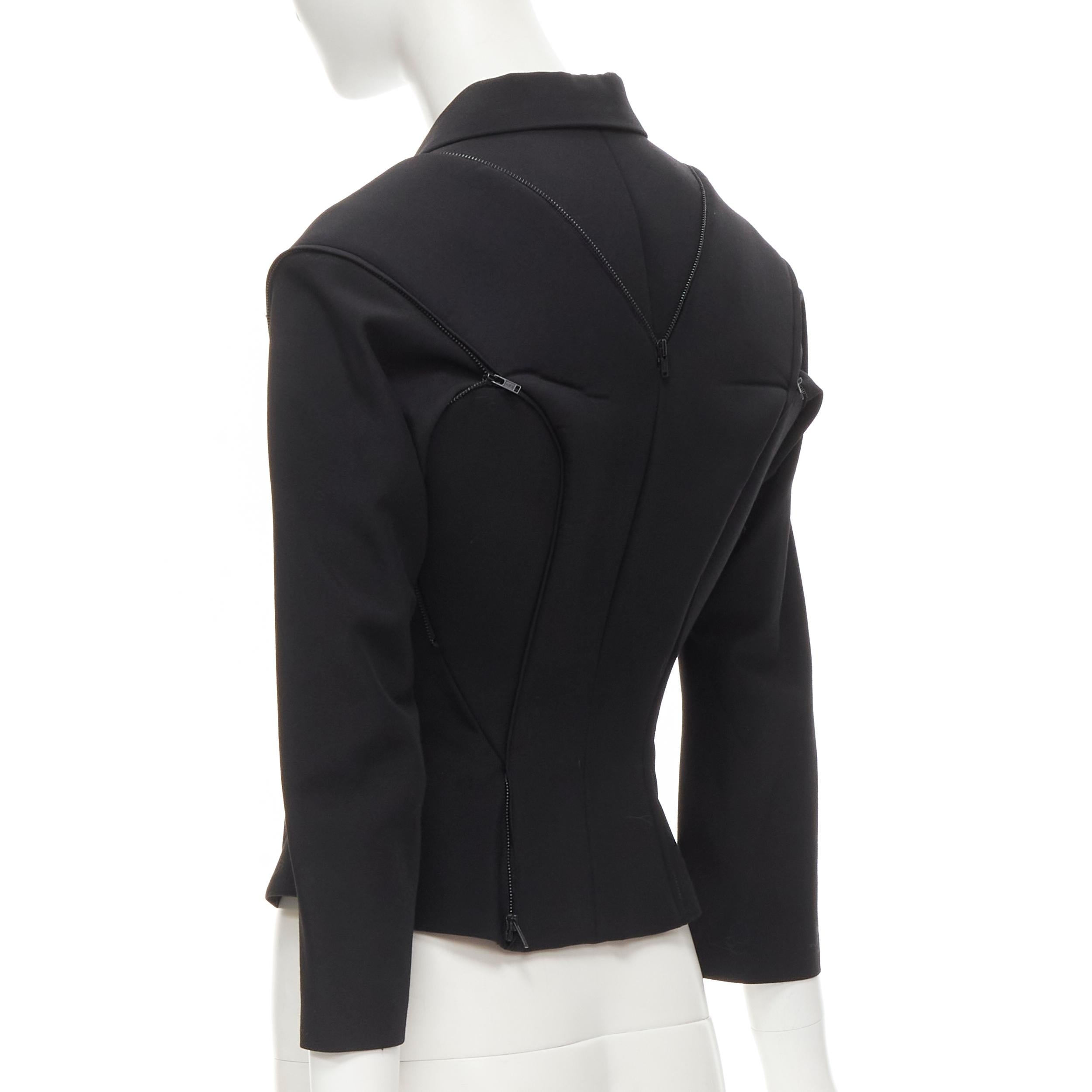 JUNYA WATANABE Veste blazer transformable en néoprène noir (défilé 1999), taille S en vente 2