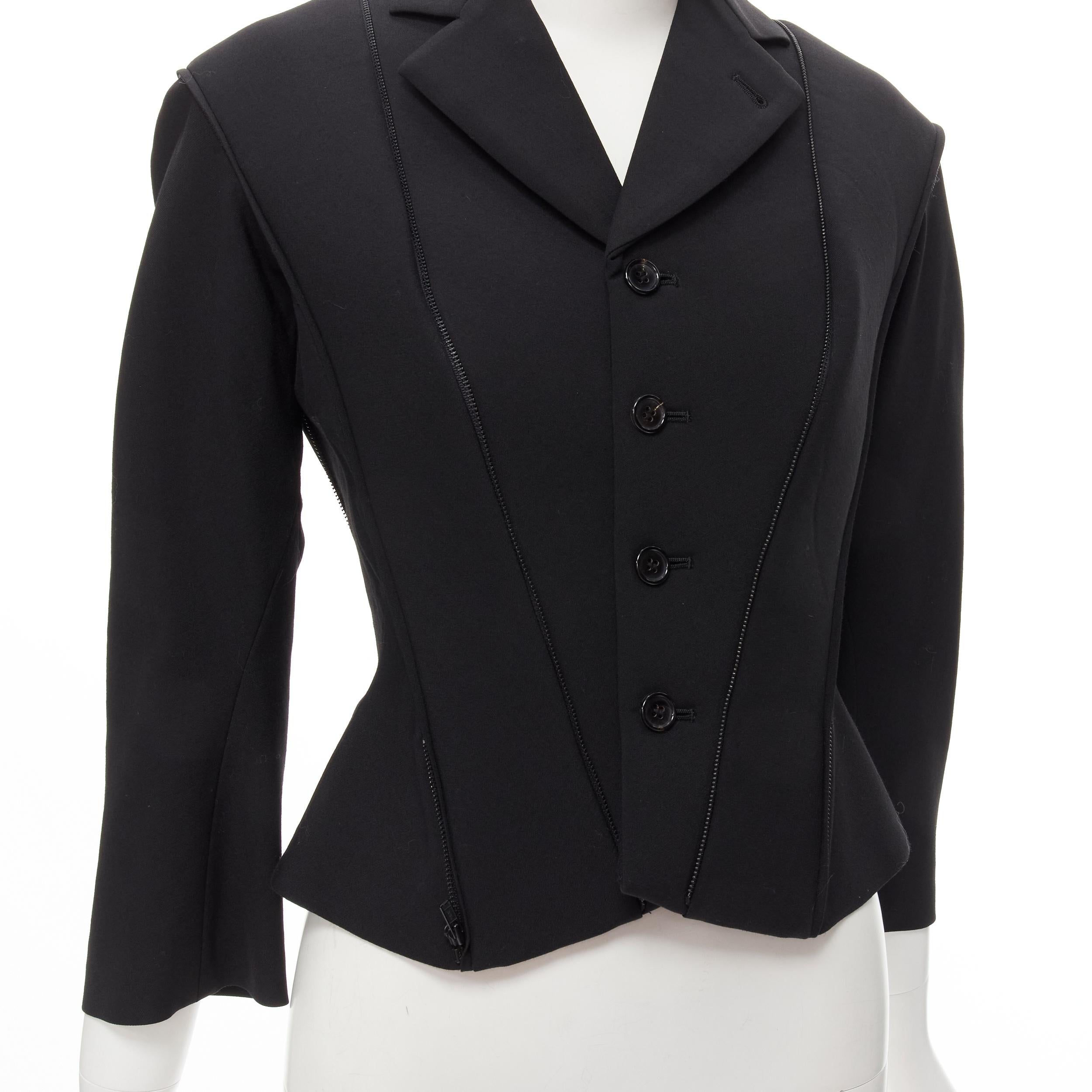 JUNYA WATANABE Veste blazer transformable en néoprène noir (défilé 1999), taille S en vente 3