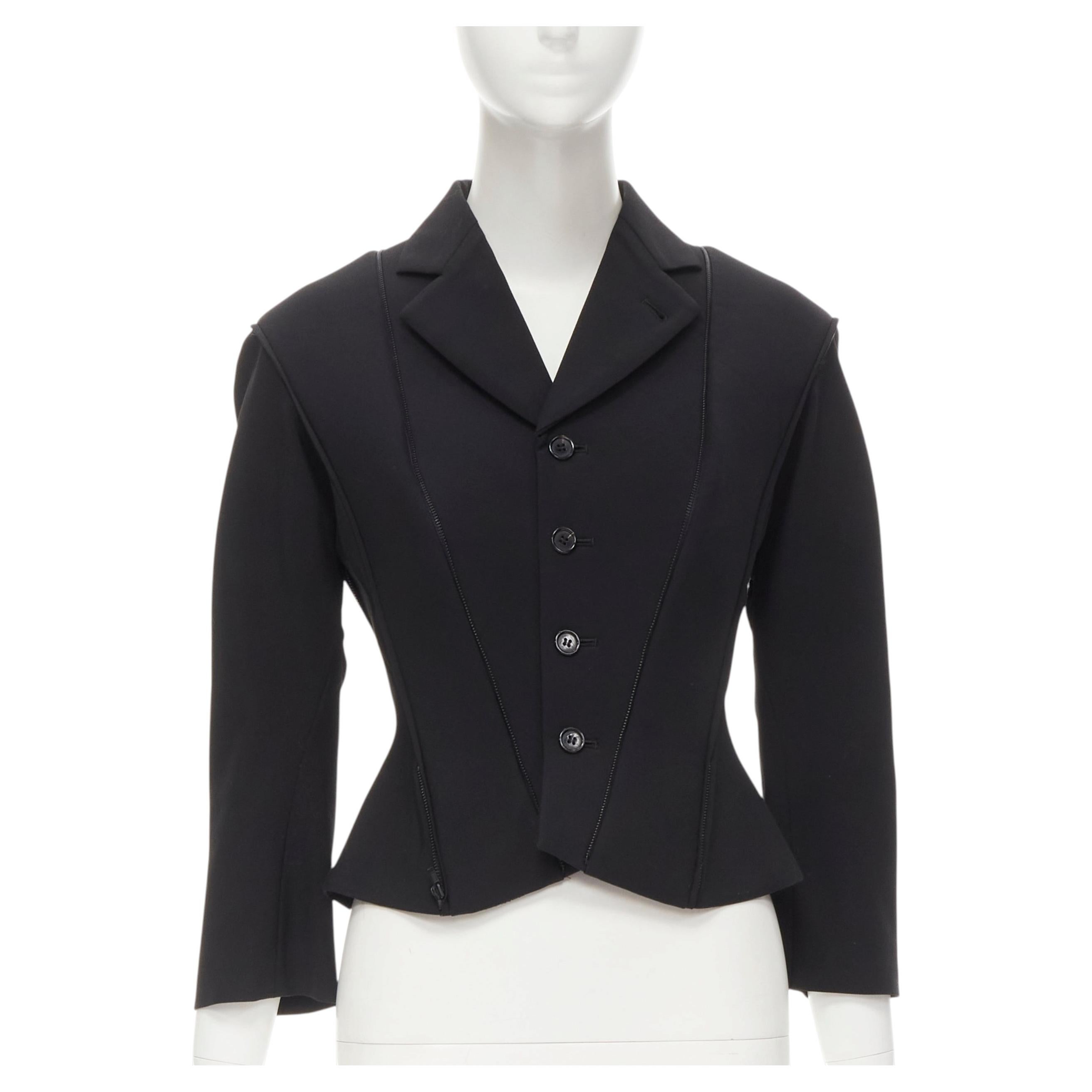 rare JUNYA WATANABE 1999 Runway black neoprene transformable blazer jacket S