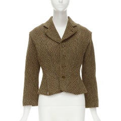rare JUNYA WATANABE 1999 Runway brown tweed herringbone transformable jacket M