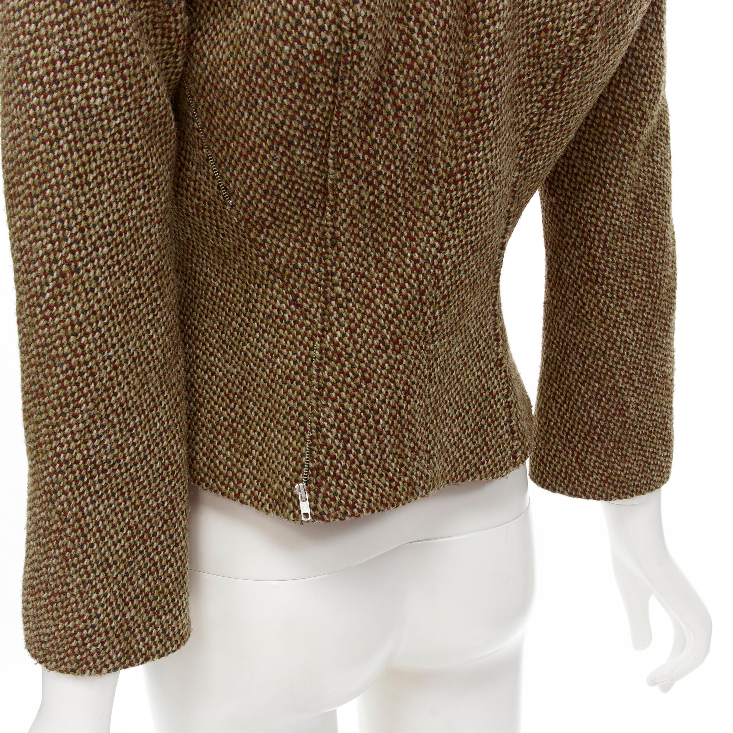raro JUNYA WATANabe 1999 Giacca trasformabile in tweed marrone a spina di pesce M in vendita 2
