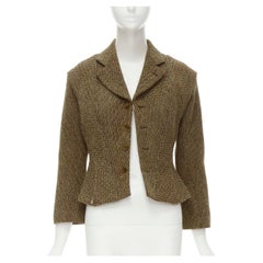 rare JUNYA WATANABE 1999 Runway brown tweed herringbone transformable jacket M