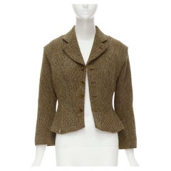 seltene JUNYA WATANABE 1999 Runway braune Tweed-Fischgrätjacke, wandelbar M