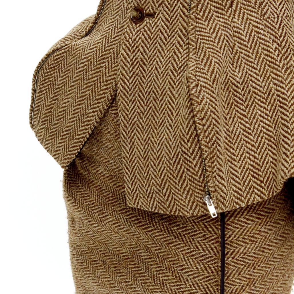 rare JUNYA WATANABE 1999 Runway Vintage tweed transformable jacket skirt set S For Sale 8