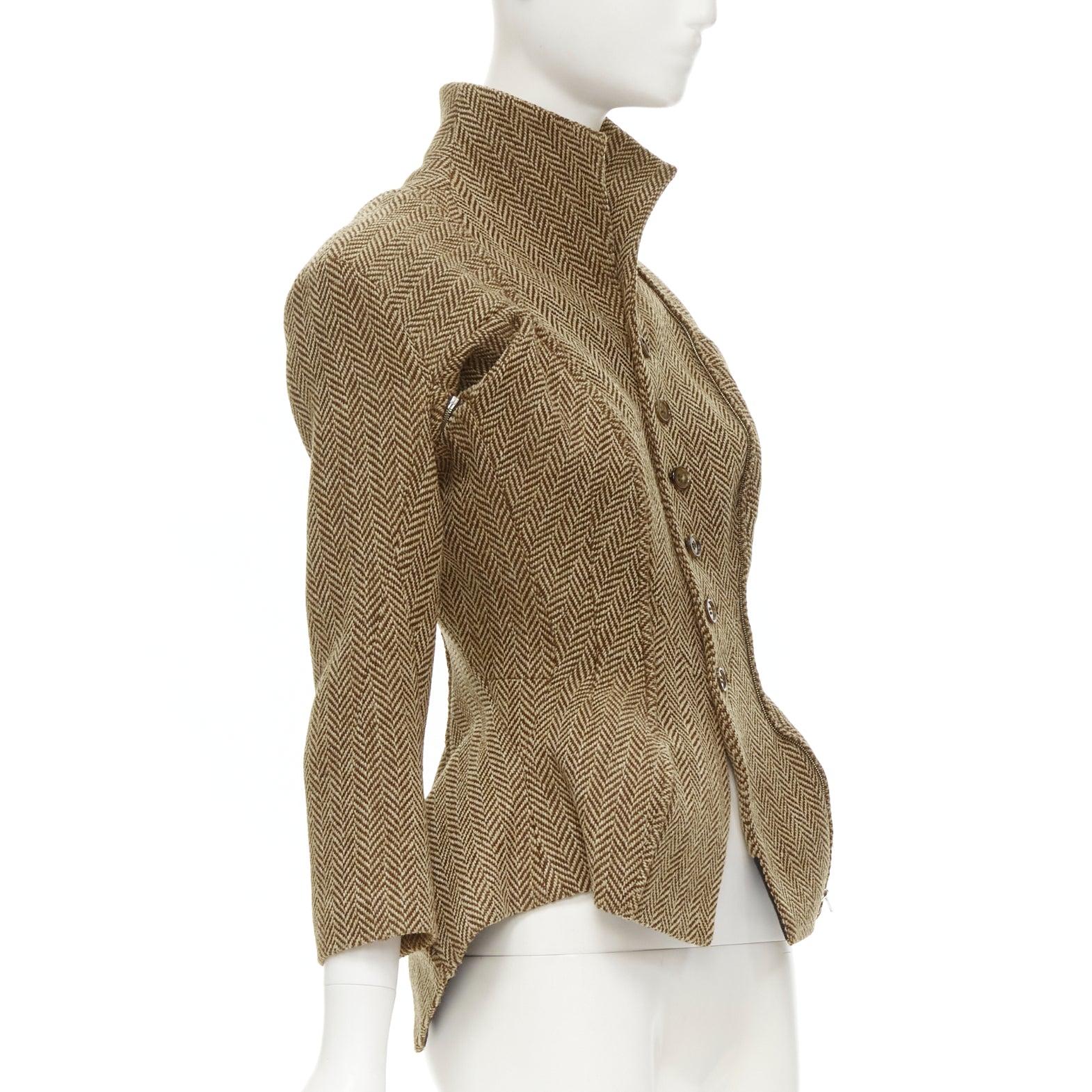 rare JUNYA WATANABE 1999 Runway Vintage tweed transformable jacket skirt set S In Excellent Condition For Sale In Hong Kong, NT